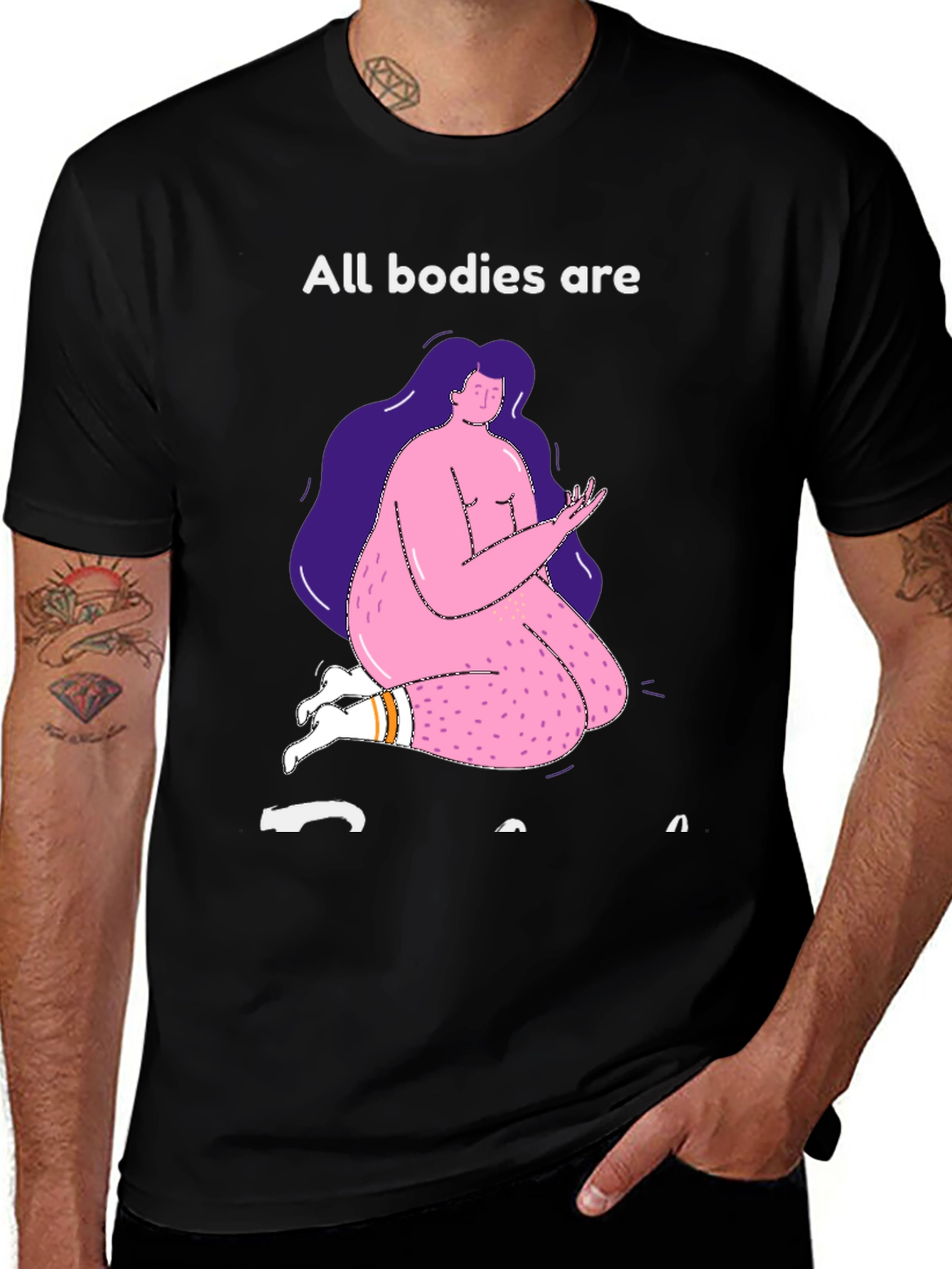 Variant 7 of Body Positive Graphic Tee - All Bodies Are Good Bodies