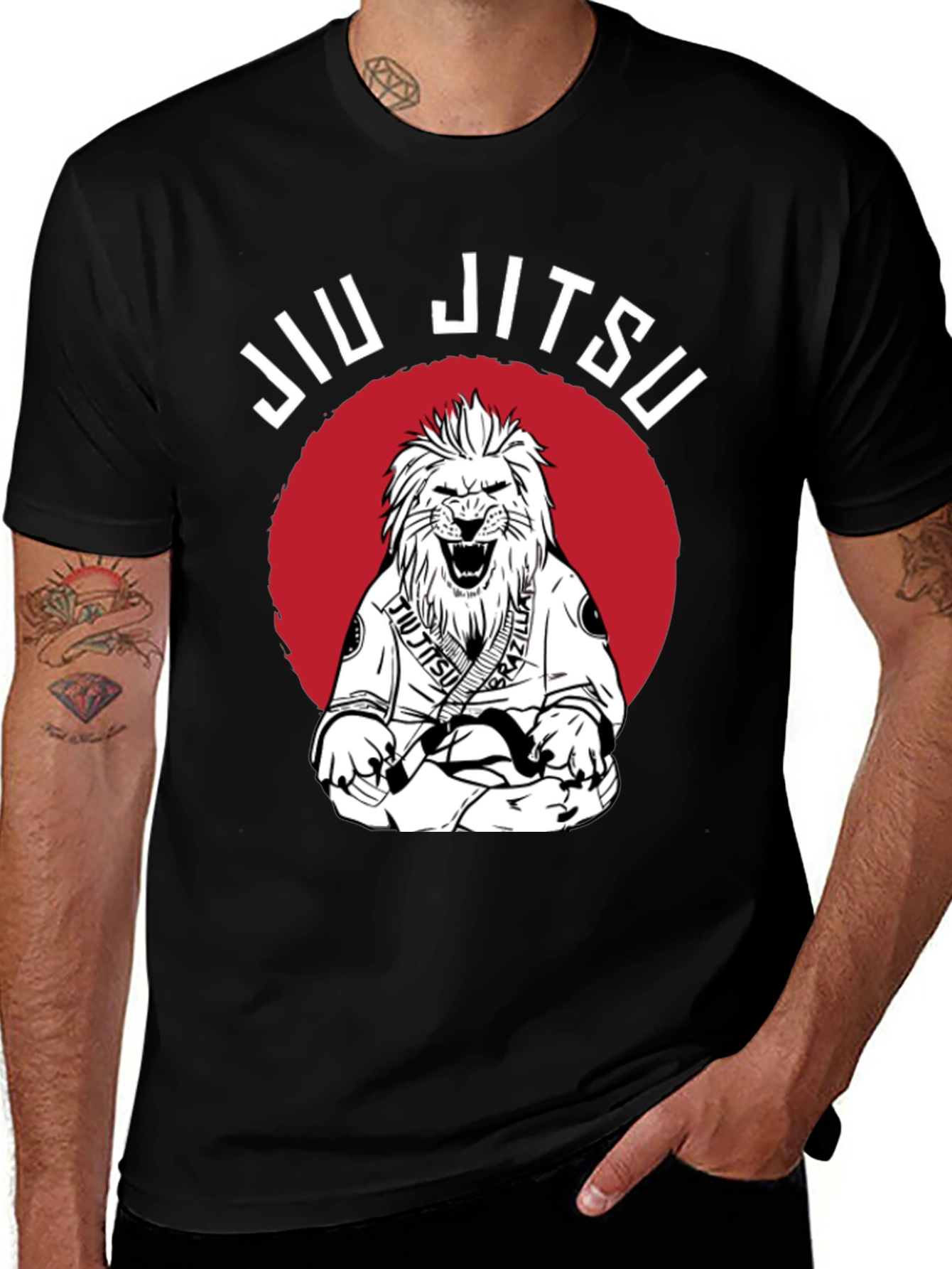 Lion Jiu Jitsu Graphic T-Shirt - Black