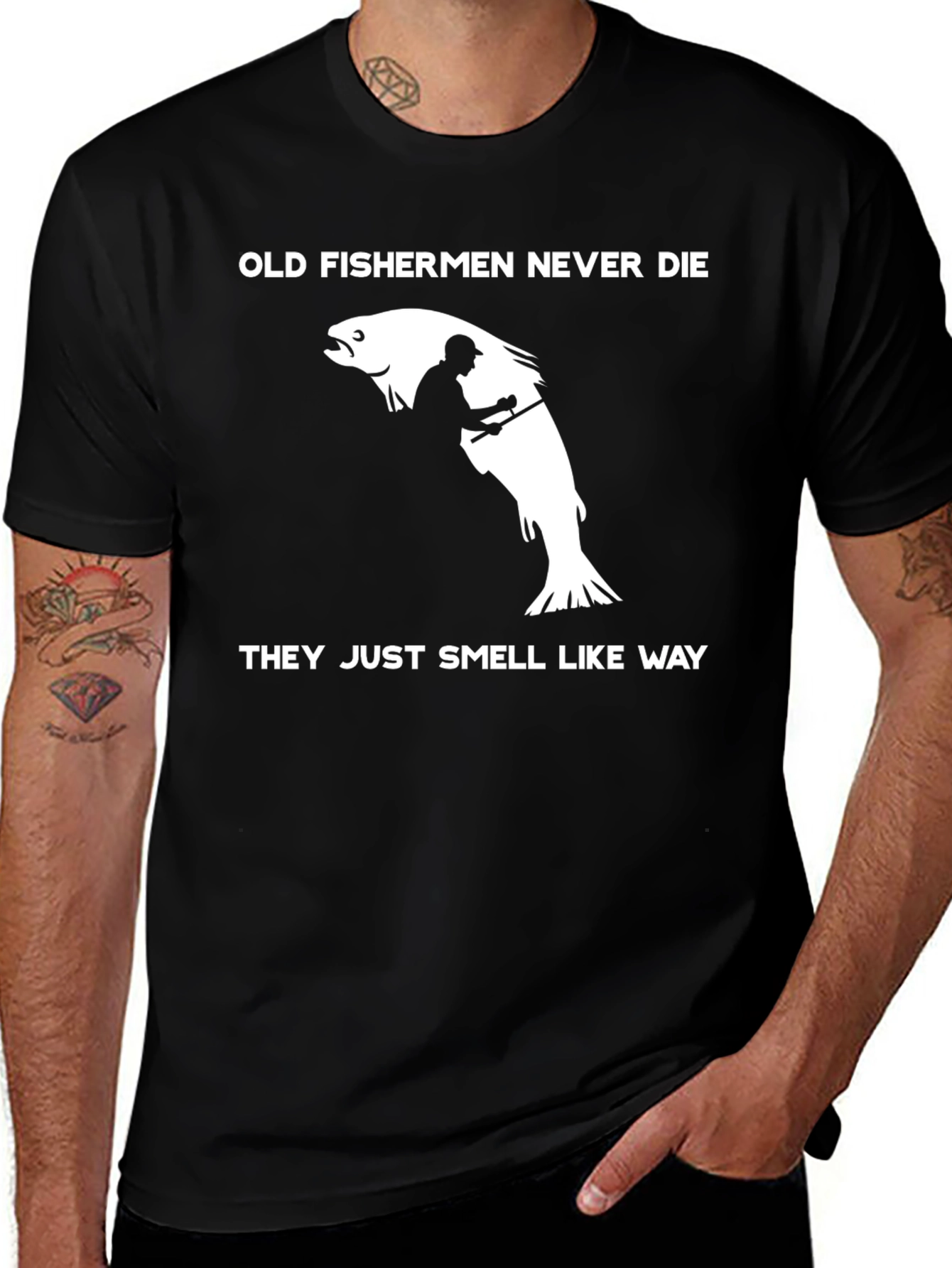 Variant 30 of Old Fishermen T-Shirt: Funny Fishing Tee