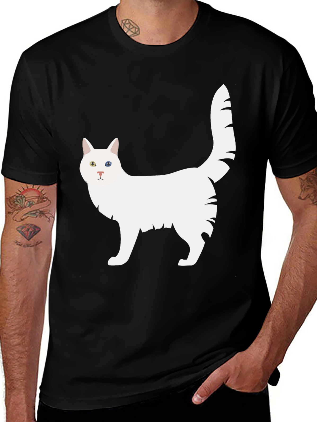 Variant 3 of Cool Cat Graphic T-Shirt - Black