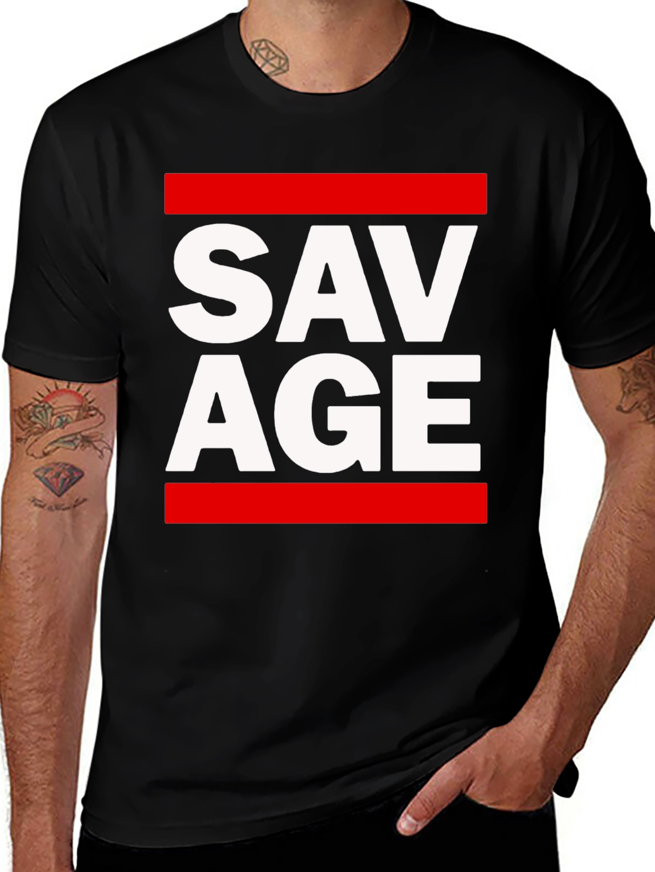 Variant 21 of Savage Graphic Print Crew Neck T-Shirt