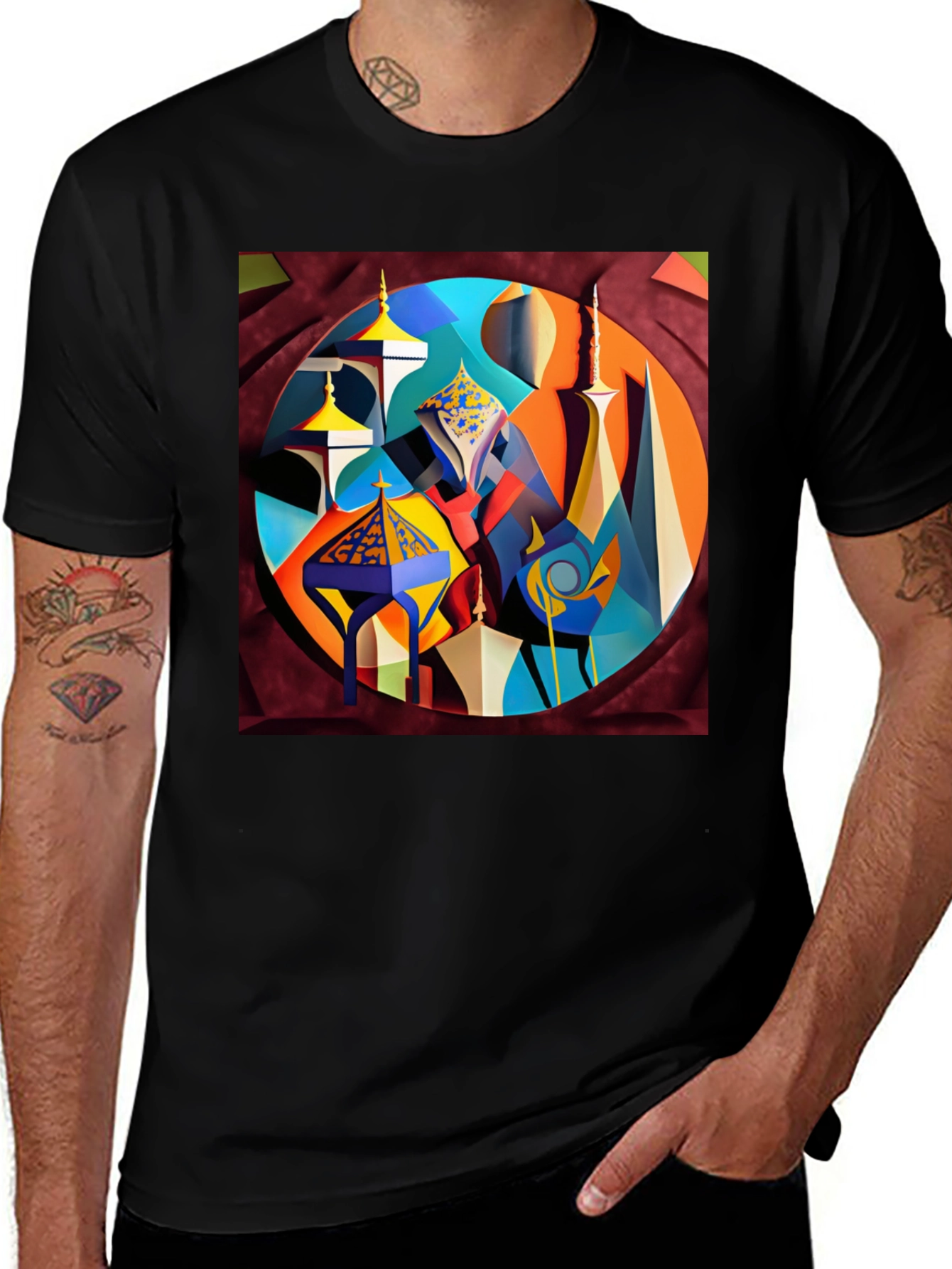 Variant 3 of Abstract Architecture Graphic Tee - Modern Art Shirt