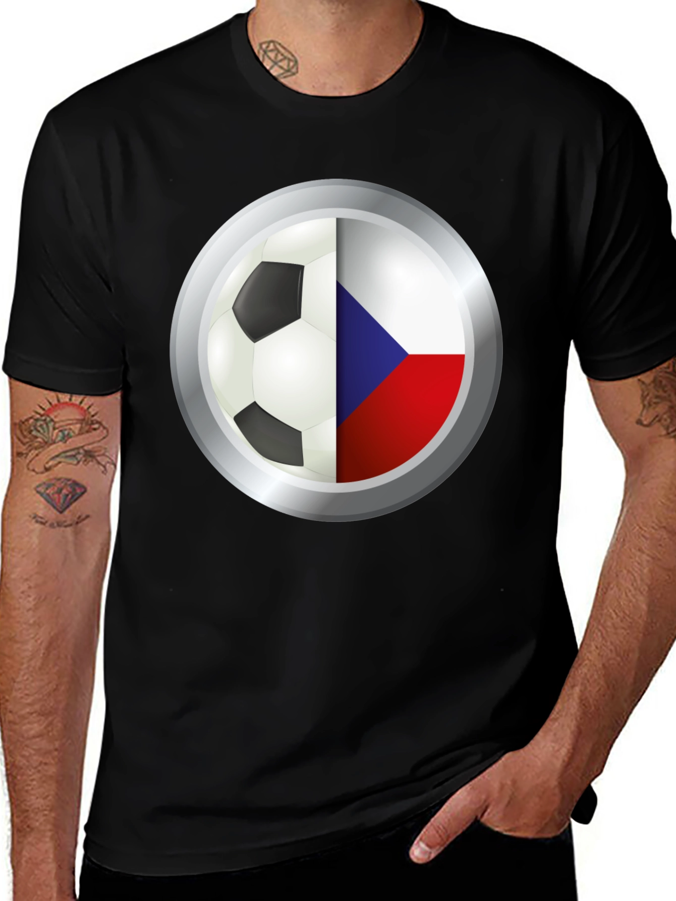 Czech Republic Soccer Flag Graphic Tee