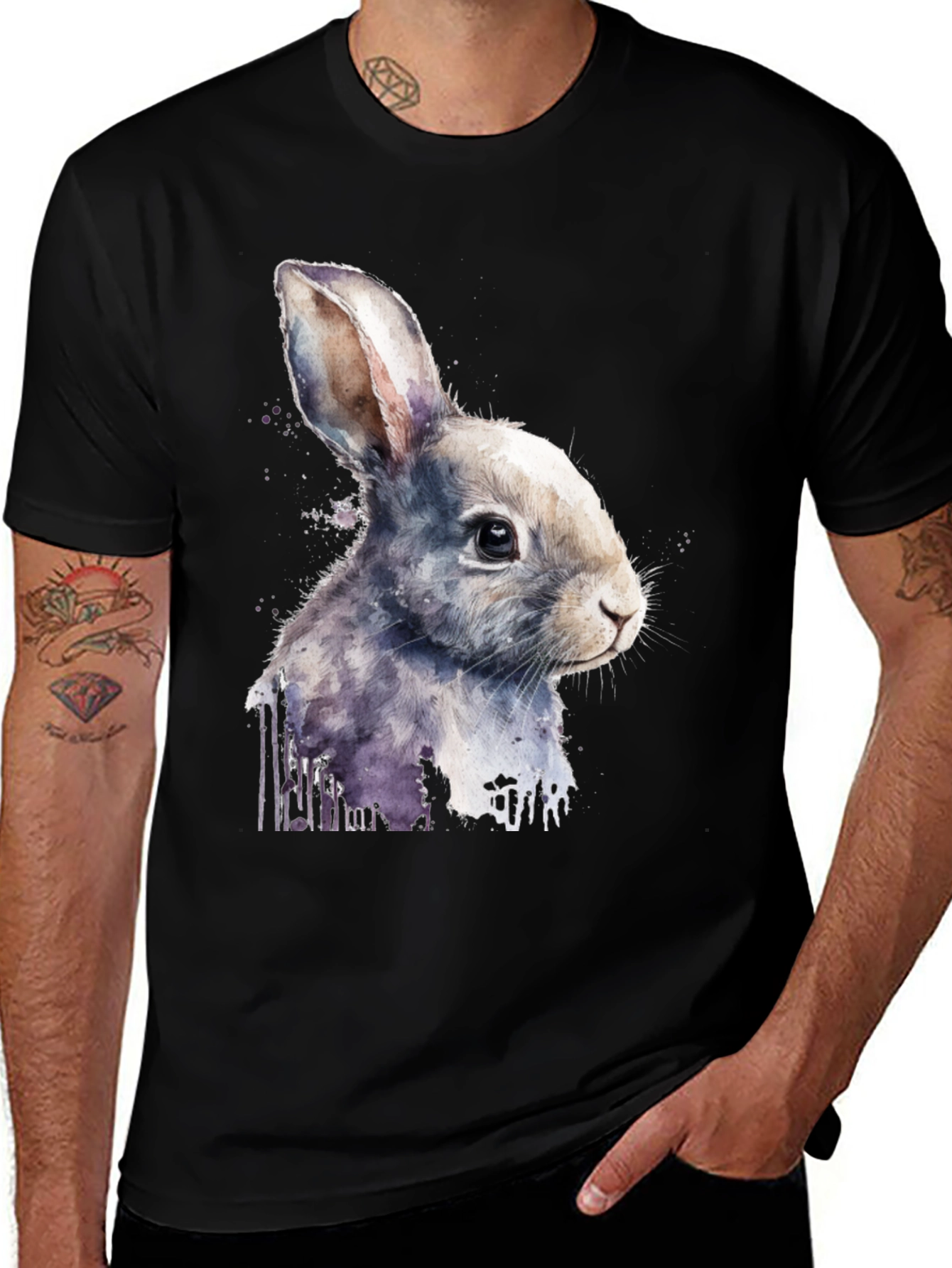 Variant 18 of Rabbit Watercolor Graphic Tee