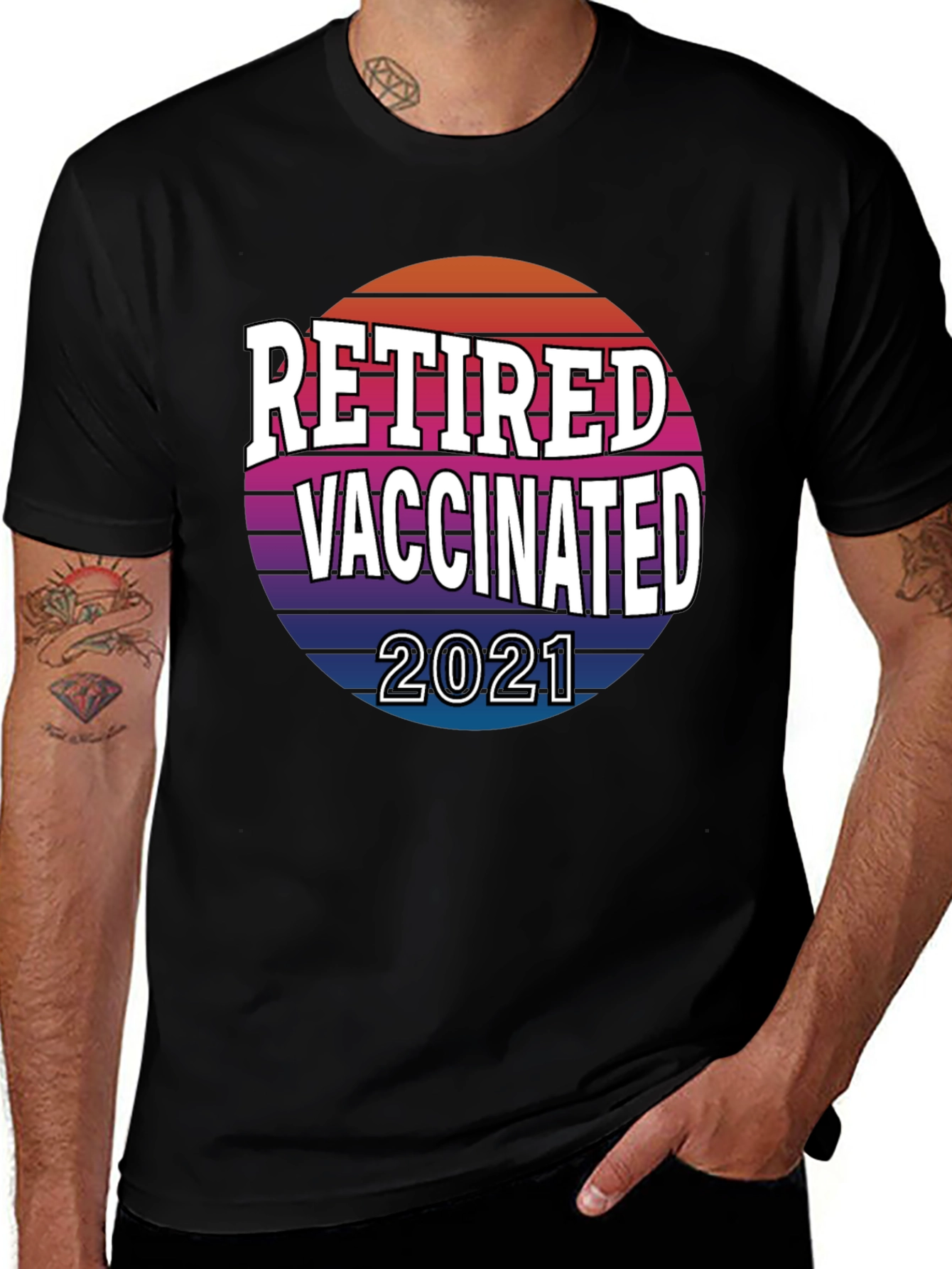 Variant 27 of Retired Vaccinated 2021 T-Shirt