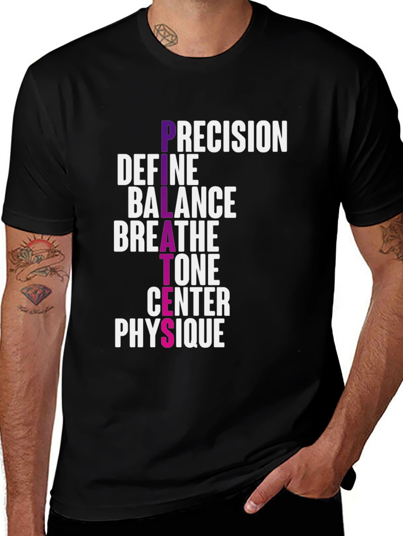 Pilates Precision Black Graphic Tee