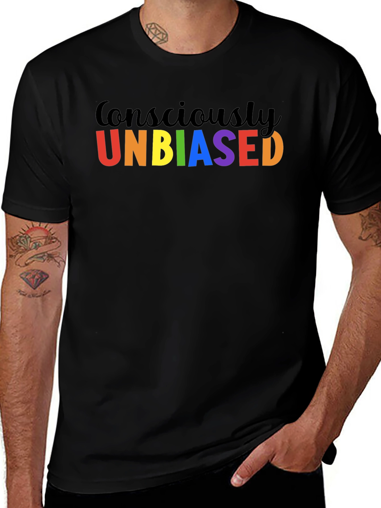 Variant 6 of Consciously Unbiased Graphic T-Shirt - Black