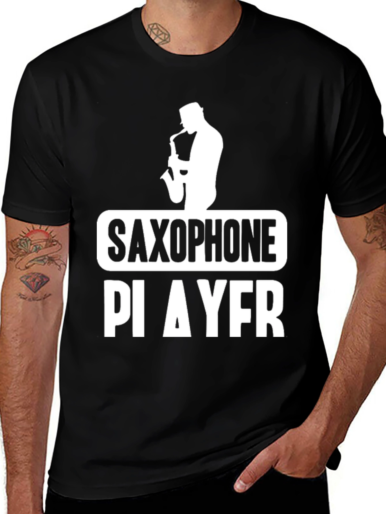 Variant 16 of Saxophone Player Graphic Tee - Music Lover Shirt