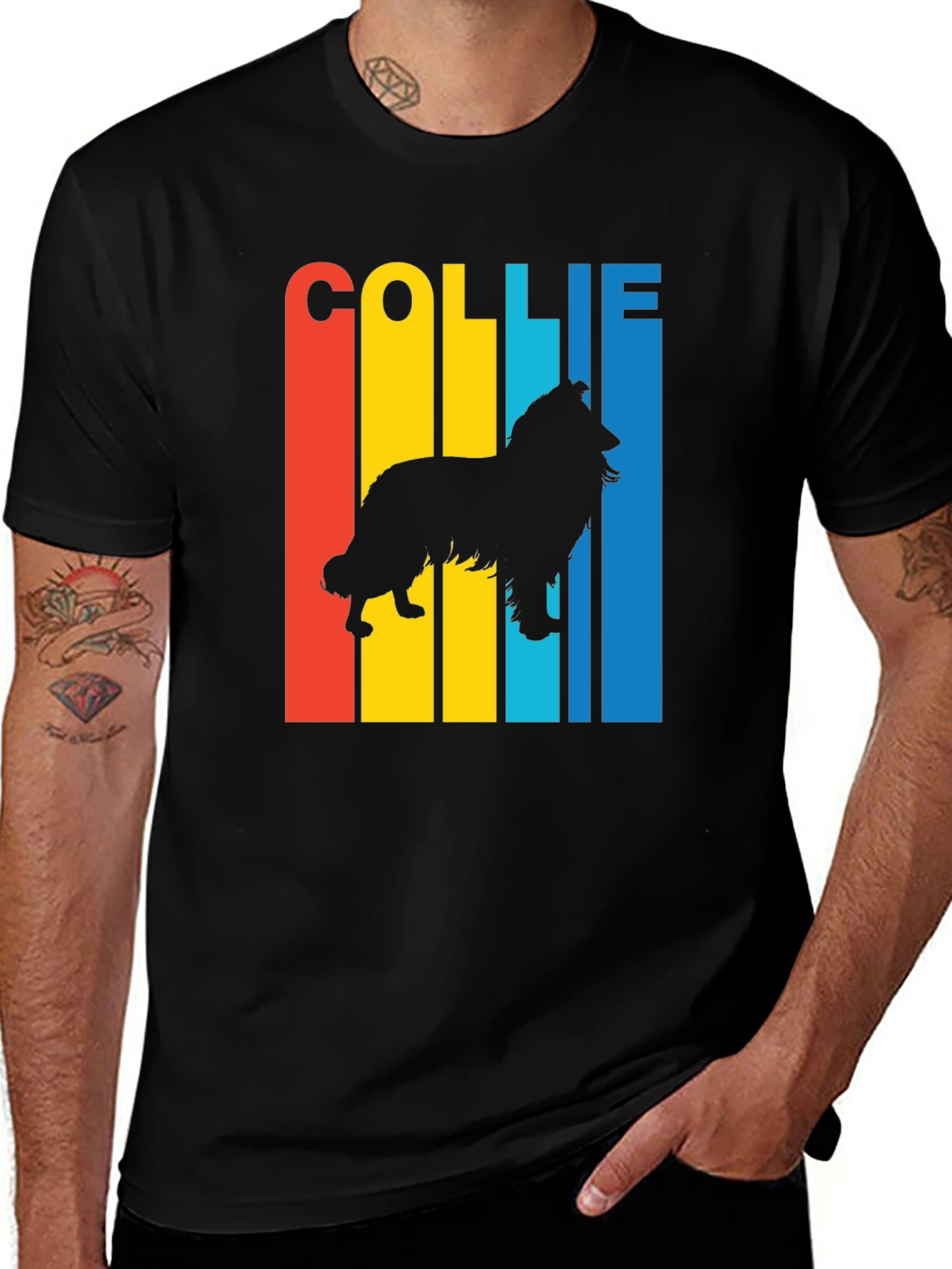 Variant 19 of Retro Collie Dog Graphic Tee