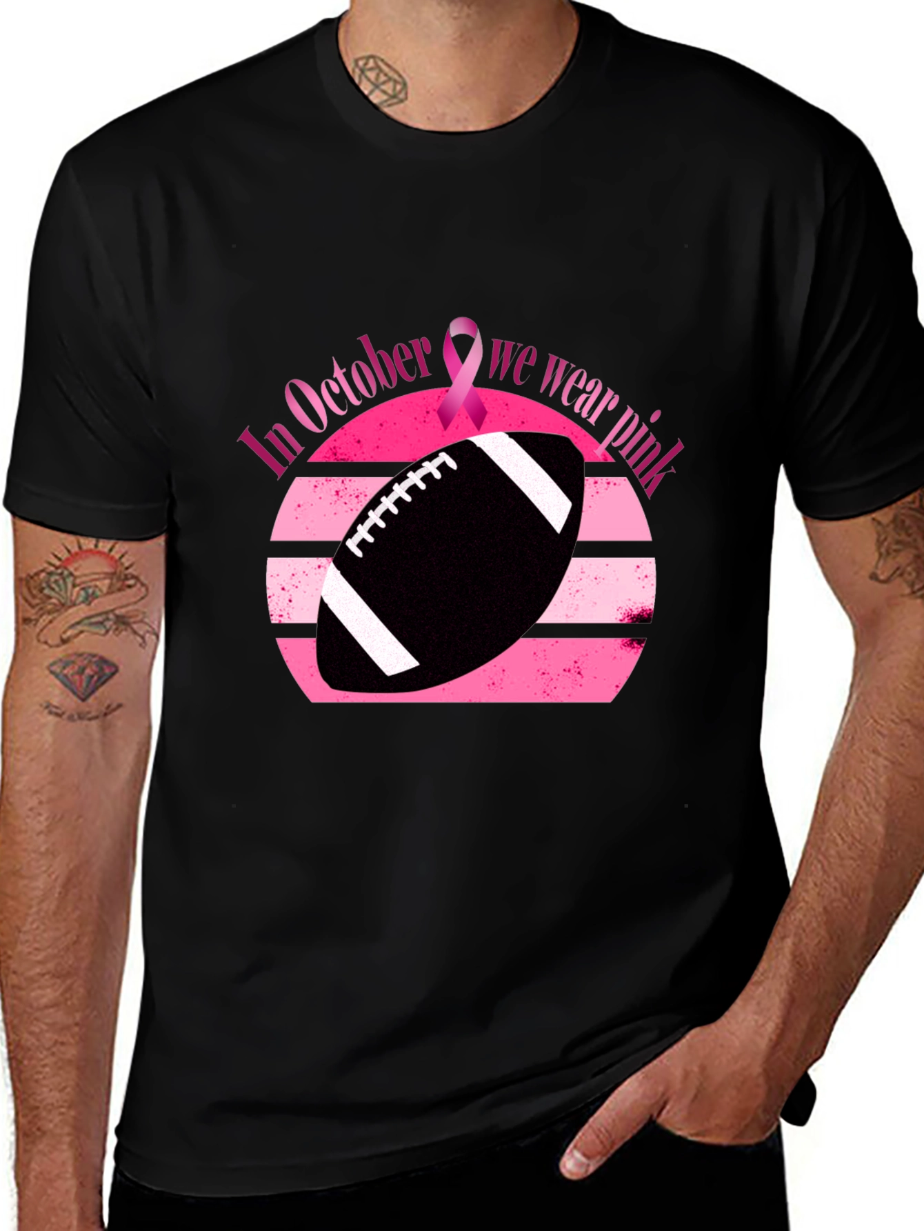 Variant 28 of October Breast Cancer Awareness Football T-Shirt