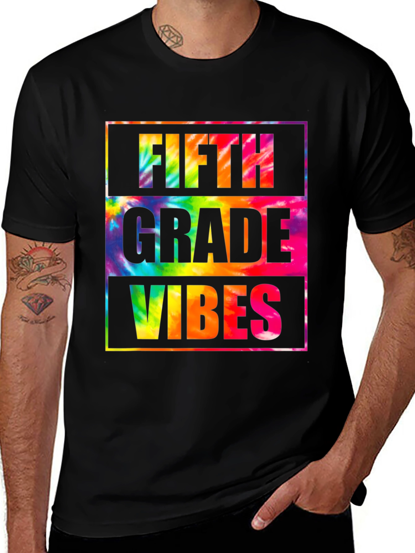 Fifth Grade Vibes Tie-Dye Graphic T-Shirt