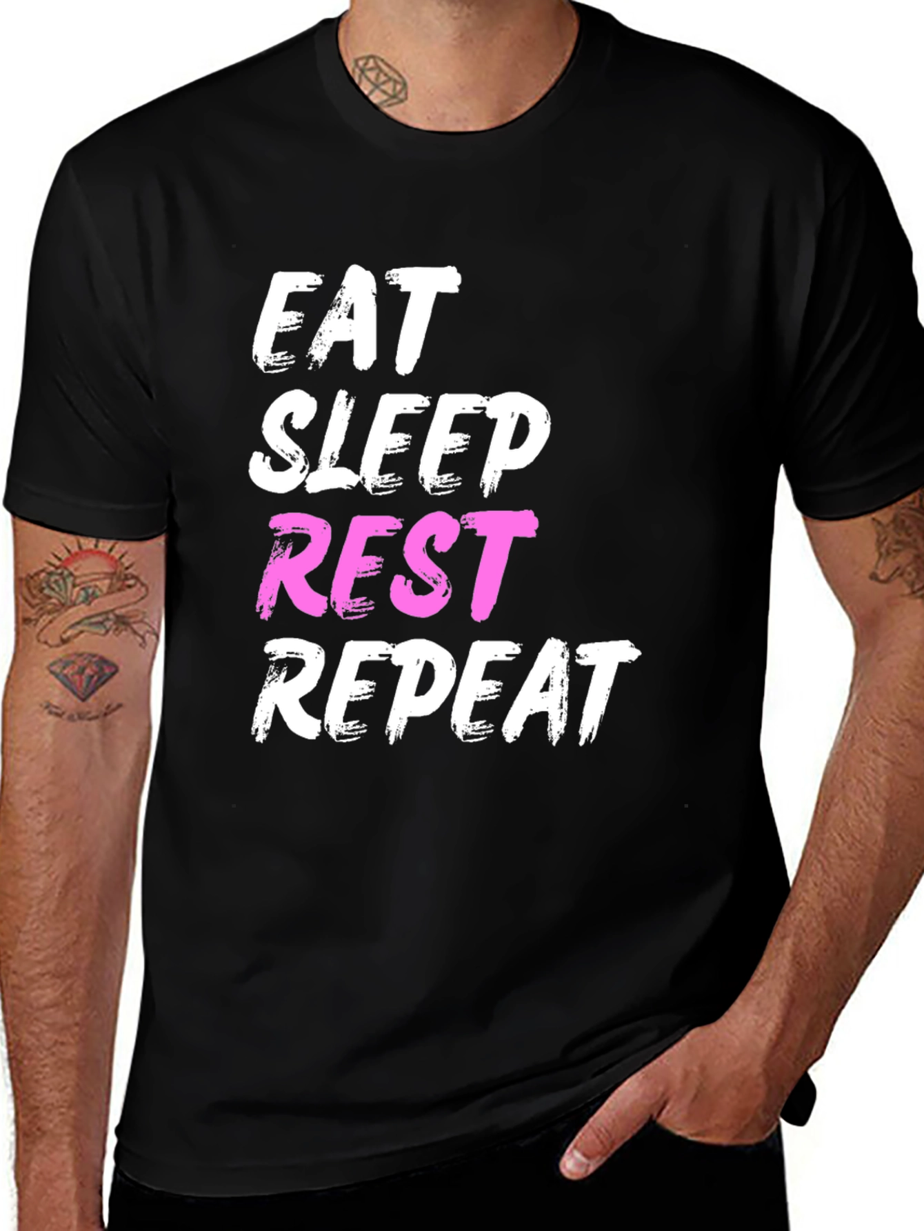 Variant 27 of Eat Sleep Rest Repeat T-Shirt - Funny Graphic Tee
