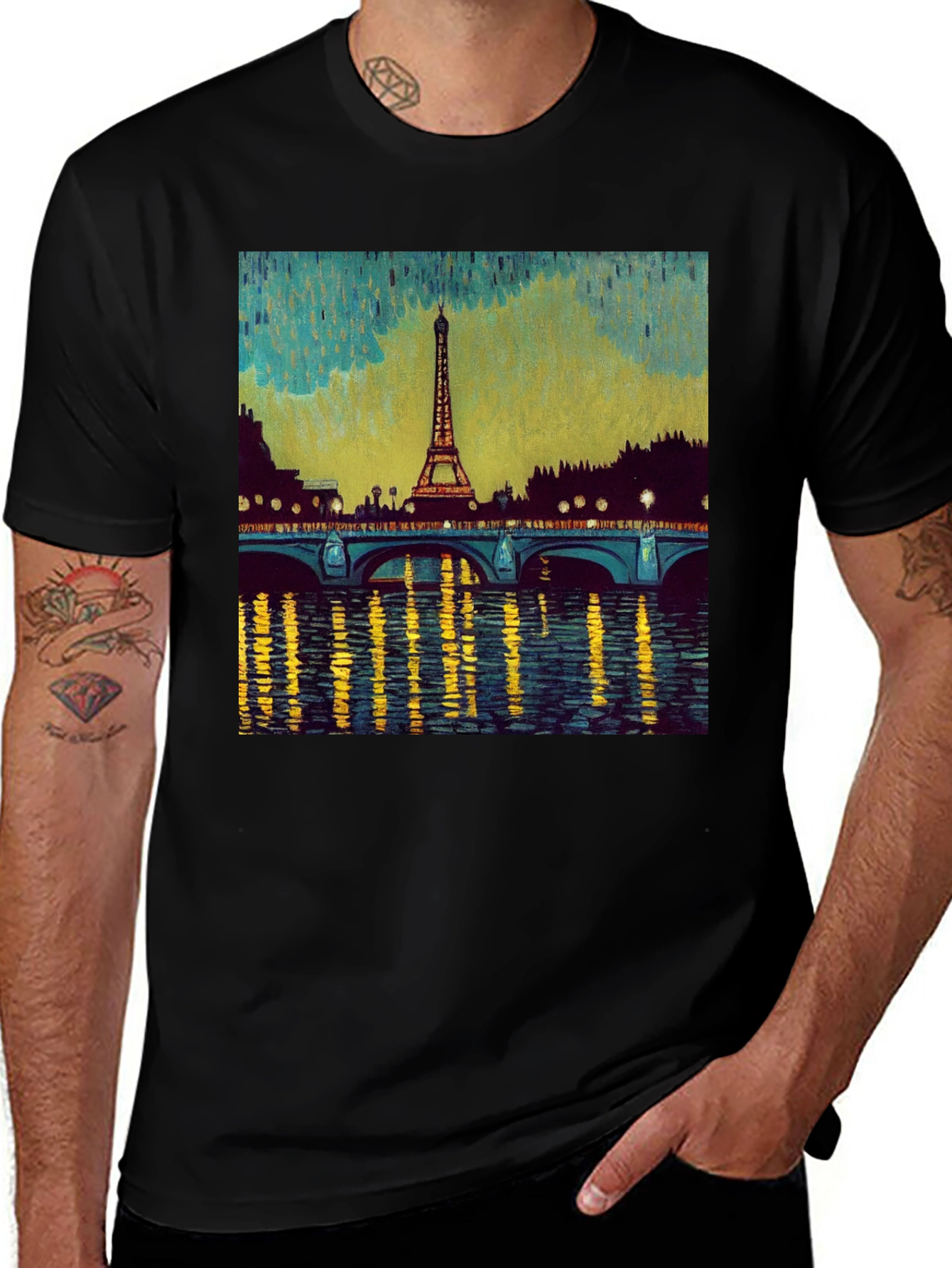 Eiffel Tower Painting T-Shirt - Artistic Paris Tee