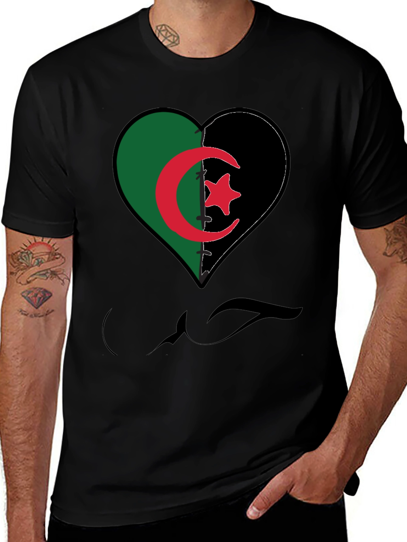 Algeria Flag Heart T-Shirt