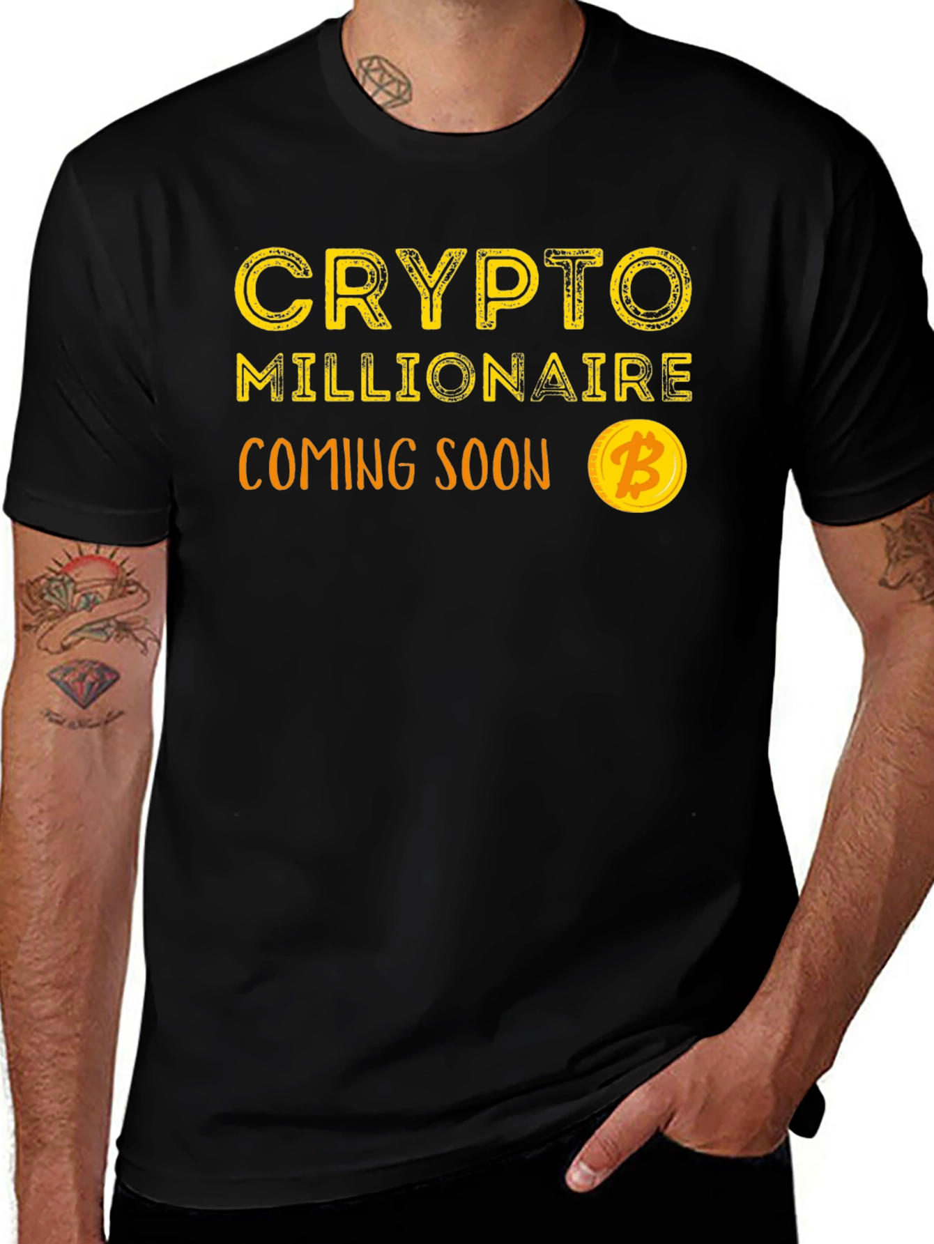 Variant 18 of Crypto Millionaire Coming Soon Black T-Shirt