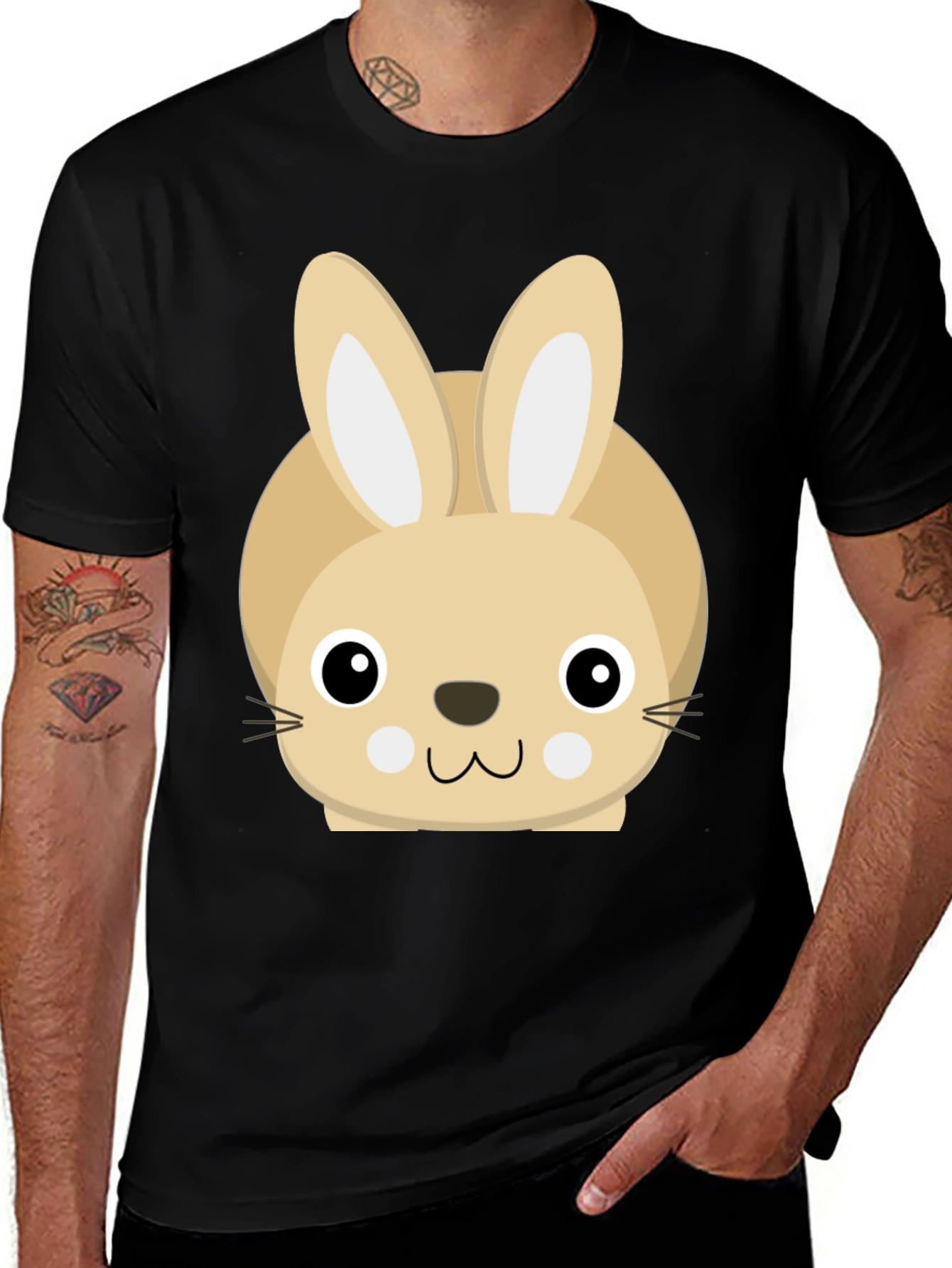 Variant 7 of Cute Cartoon Rabbit Graphic T-Shirt