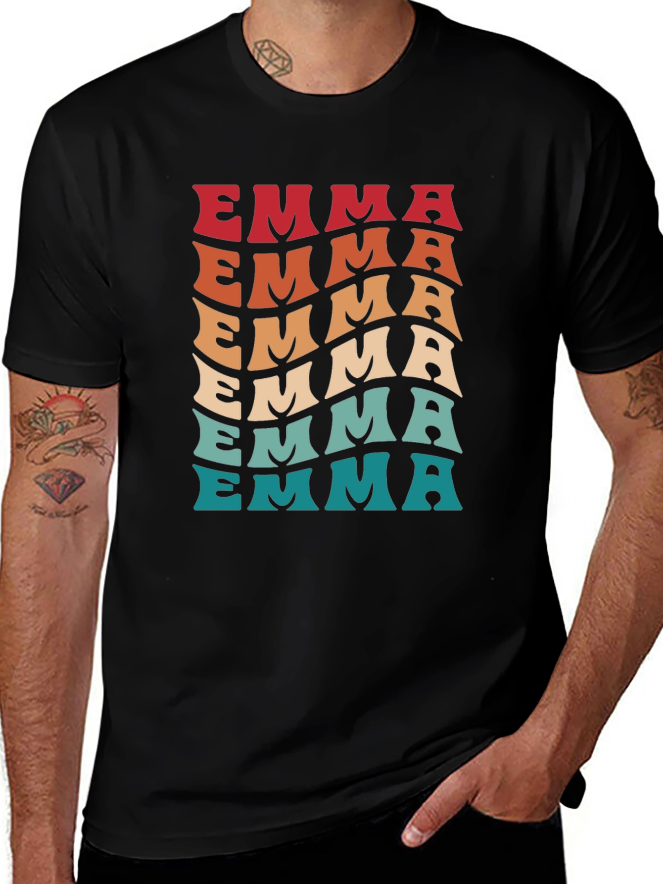 Emma Retro Wave T-Shirt - Custom Name Tee