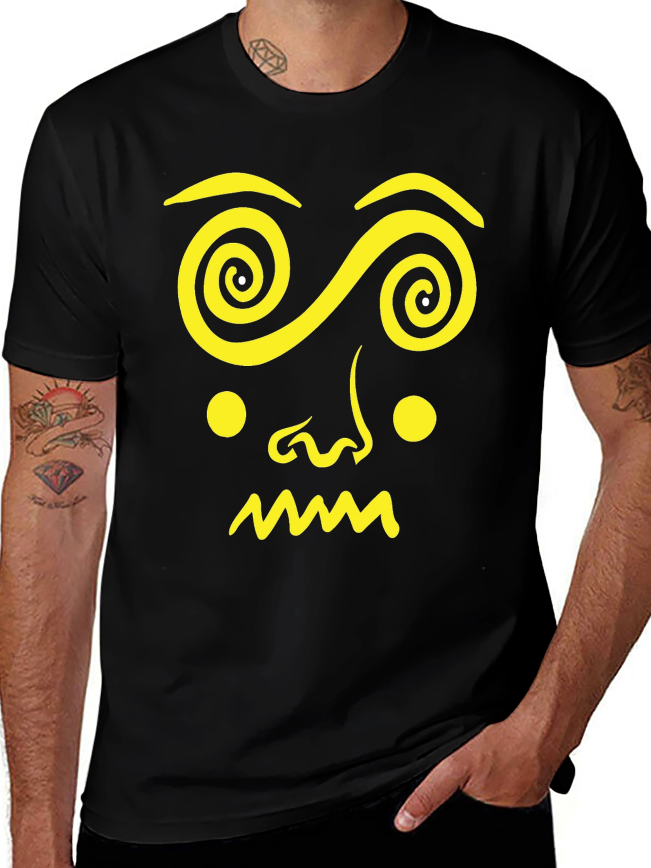 Variant 17 of Funny Face Graphic Black T-Shirt