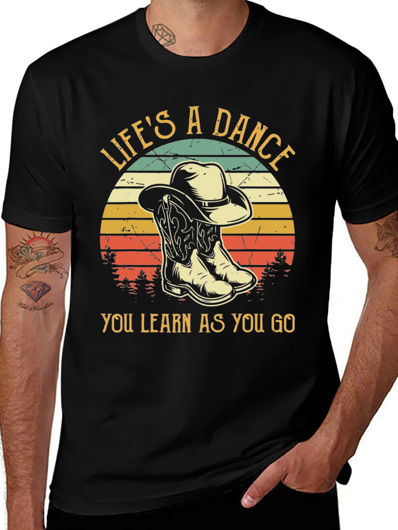 Variant 22 of Life's a Dance Cowboy Boots Graphic T-Shirt