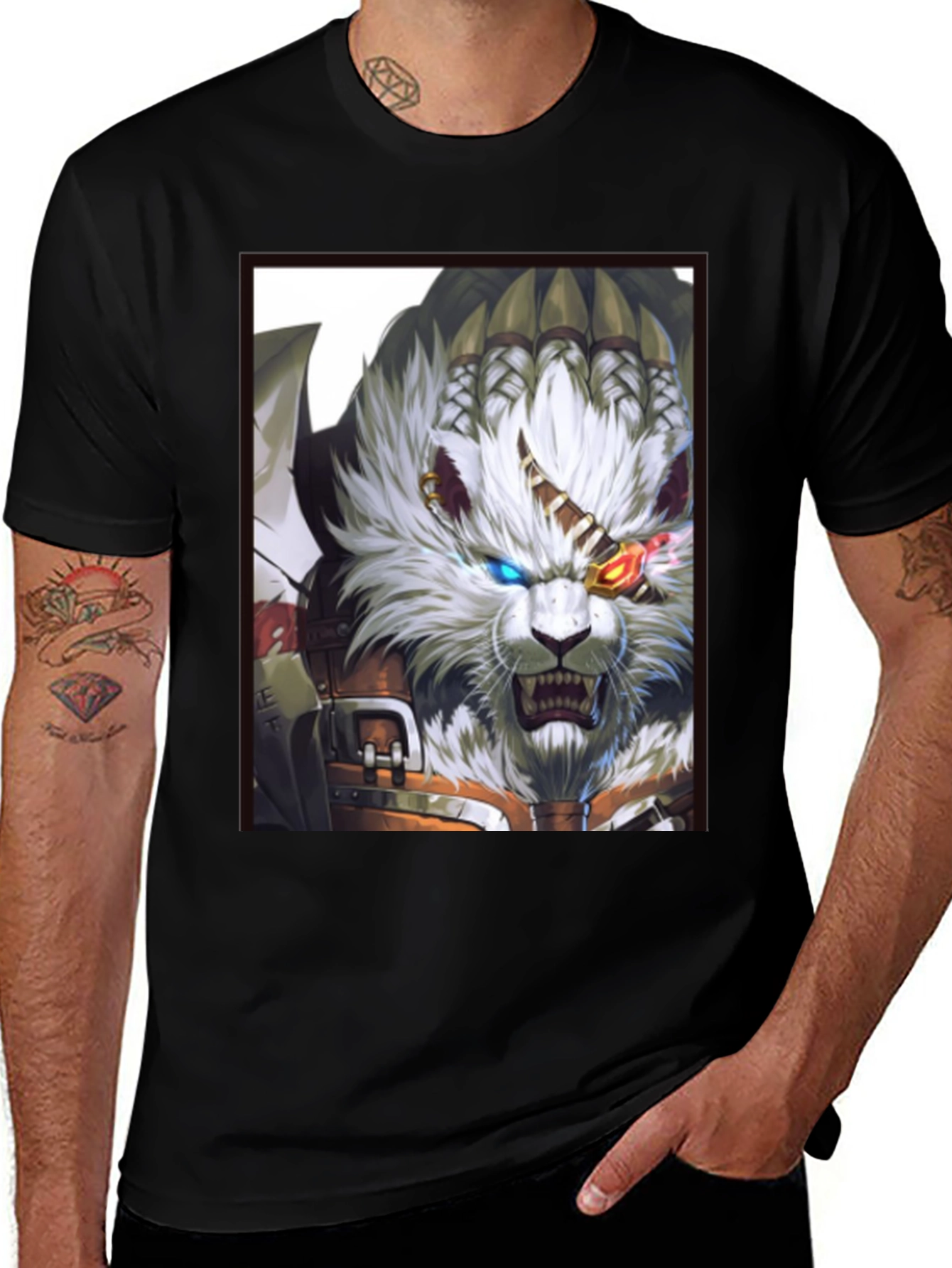 Variant 4 of Feline Fantasy Graphic Tee - Unique Design