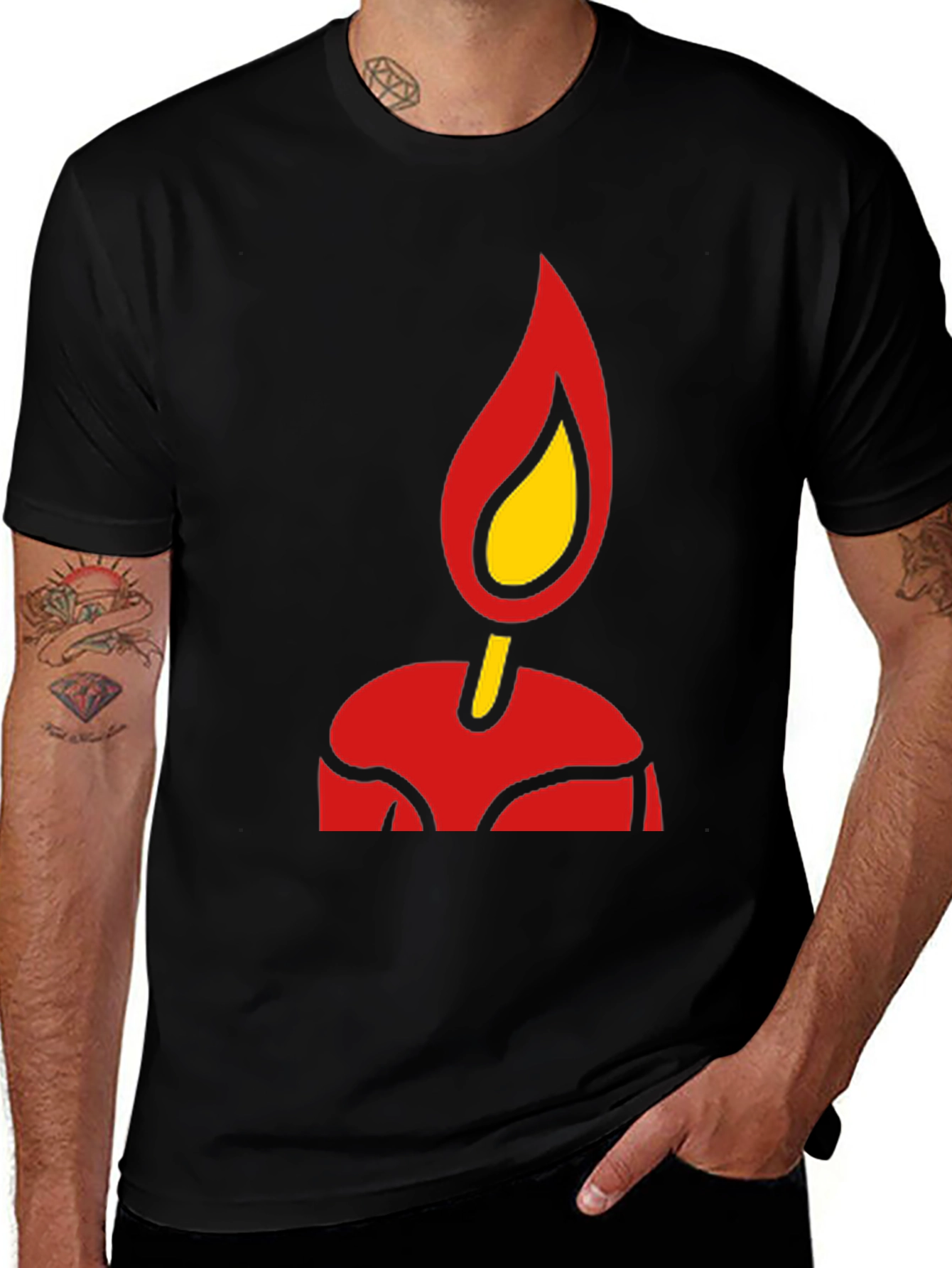 Variant 29 of Flame Graphic Tee - Bold, Stylish Black T-Shirt