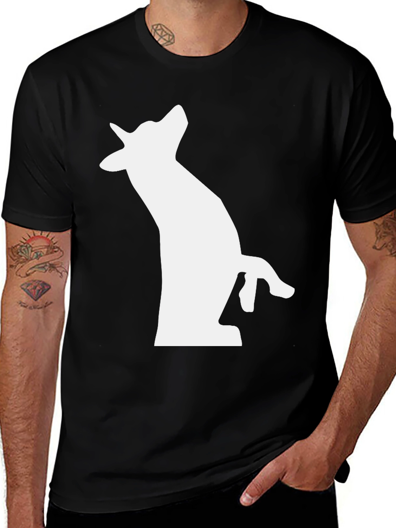 Variant 11 of Dog Silhouette Black T-Shirt