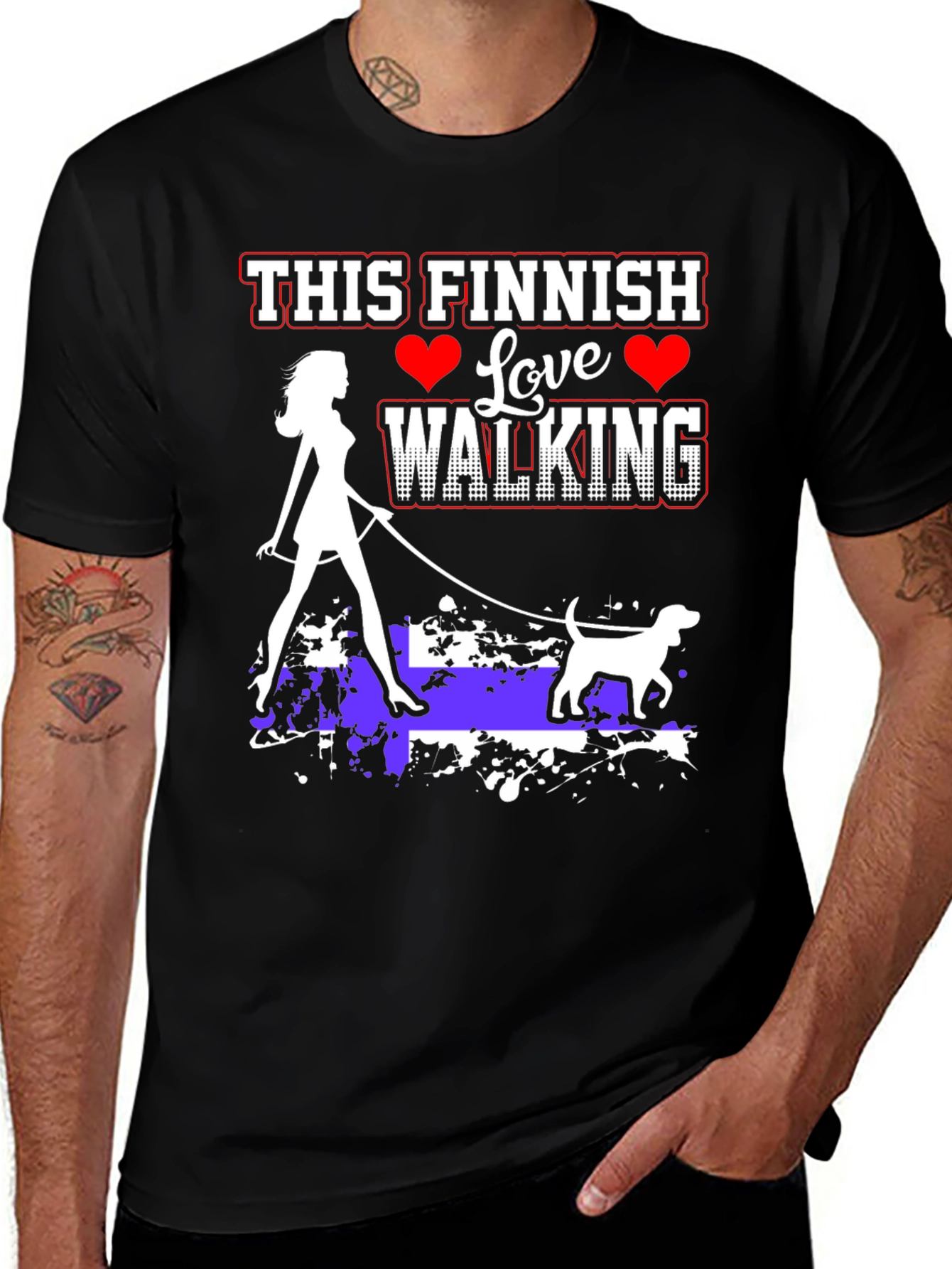 Finnish Dog Walking Love T-Shirt