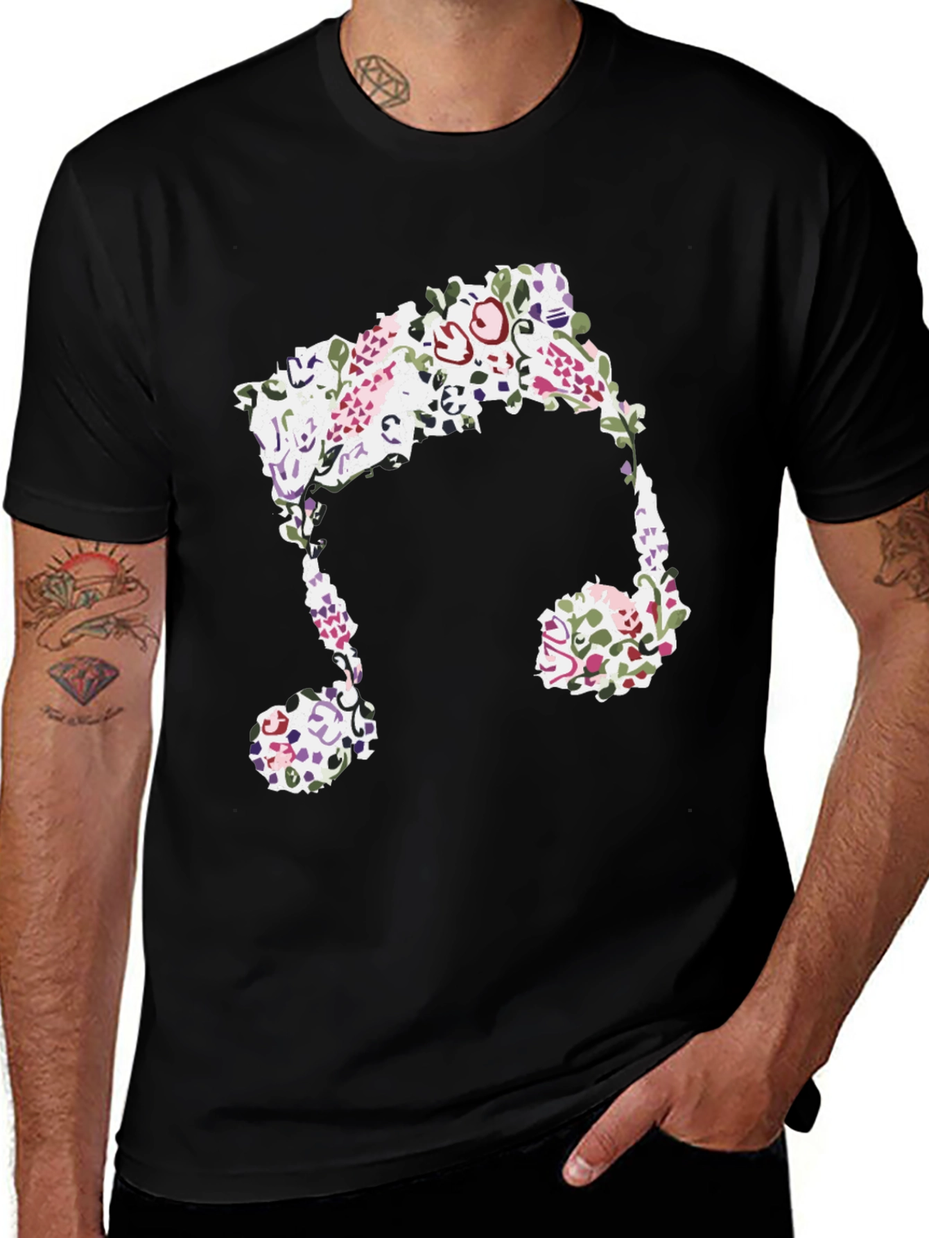 Variant 9 of Floral Music Note Graphic Tee