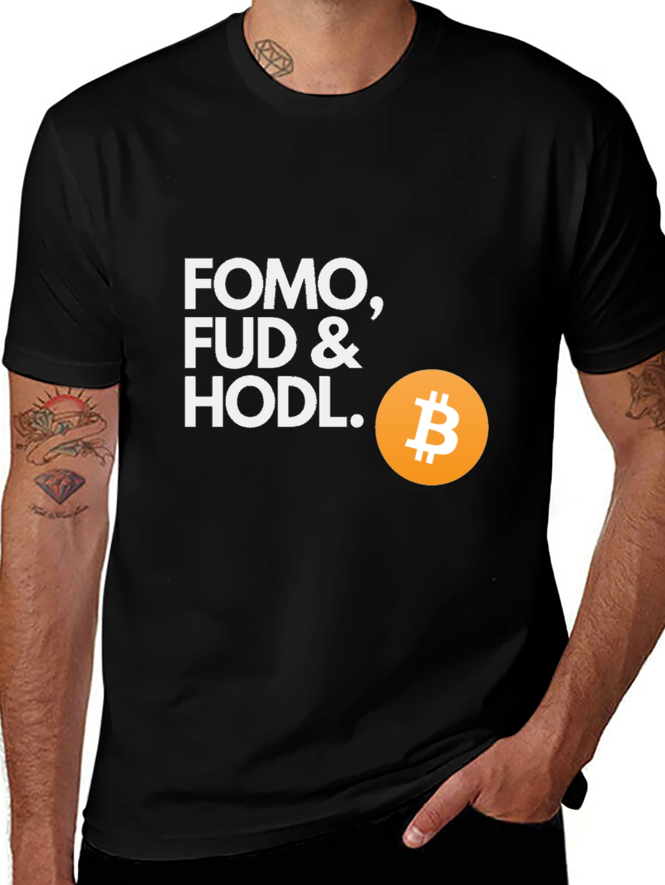 Variant 10 of FOMO, FUD & HODL Bitcoin T-Shirt