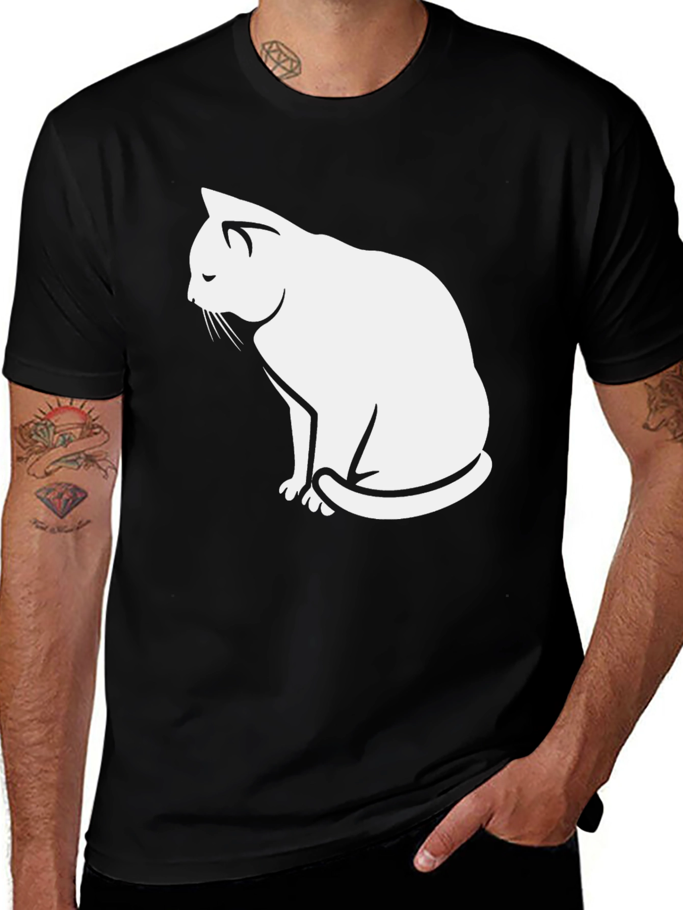 Variant 13 of Black Cat Silhouette T-Shirt