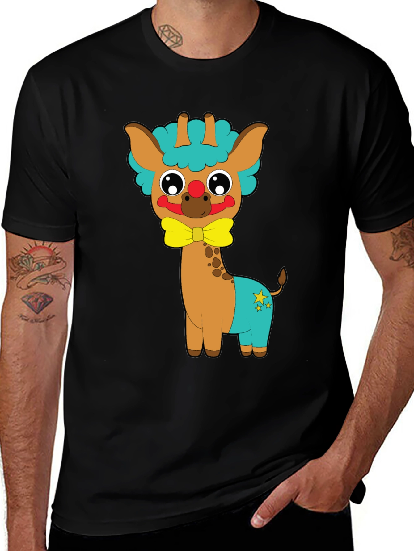 Variant 8 of Cute Giraffe Clown Graphic Tee