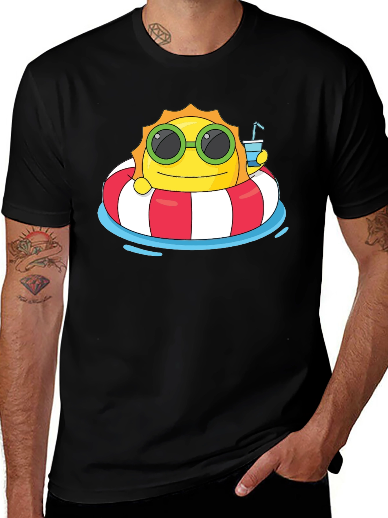 Variant 19 of Summer Sun T-Shirt: Relaxing Cartoon Graphic Tee