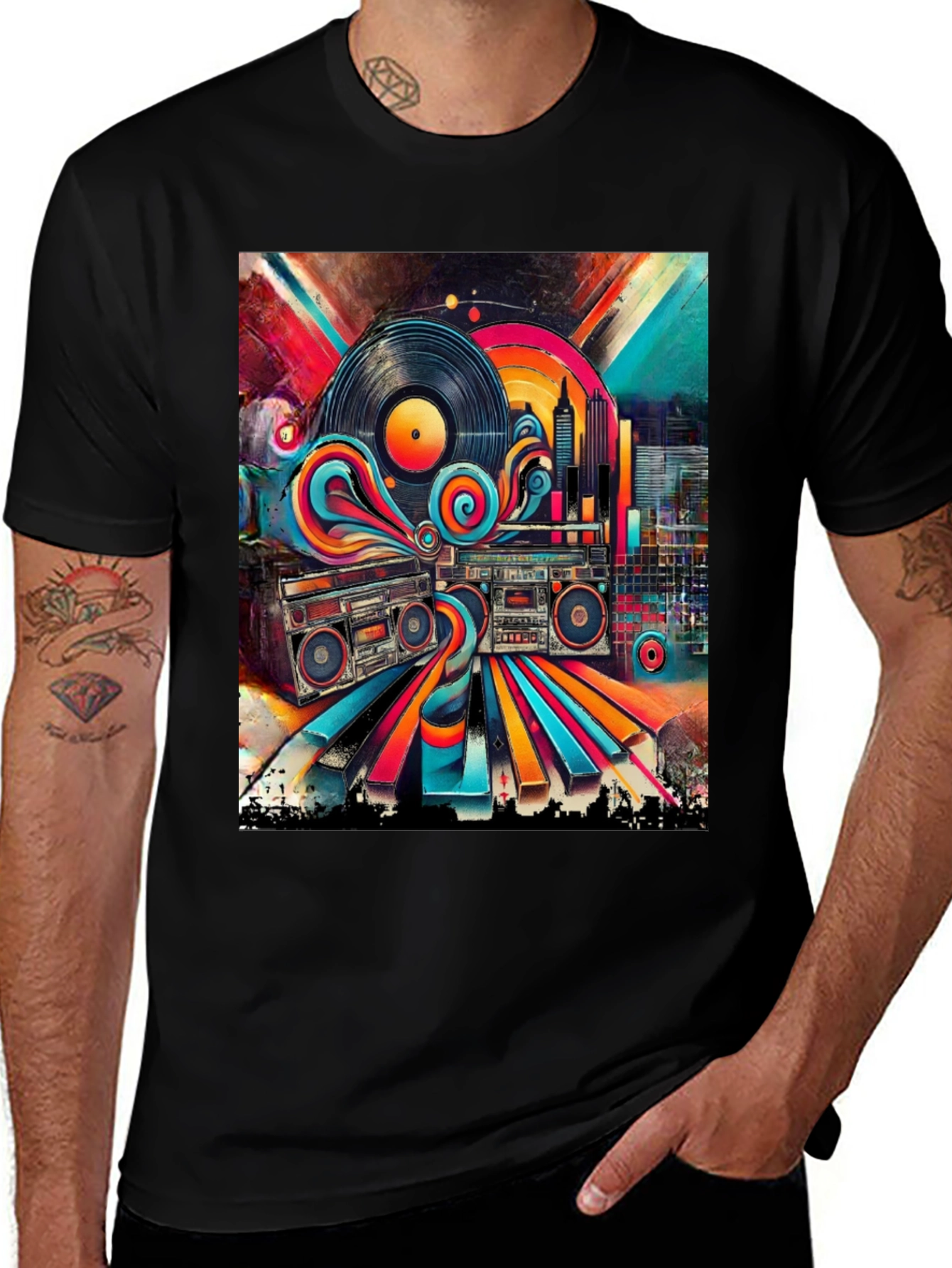 Variant 24 of Retro Music Boombox Graphic Tee