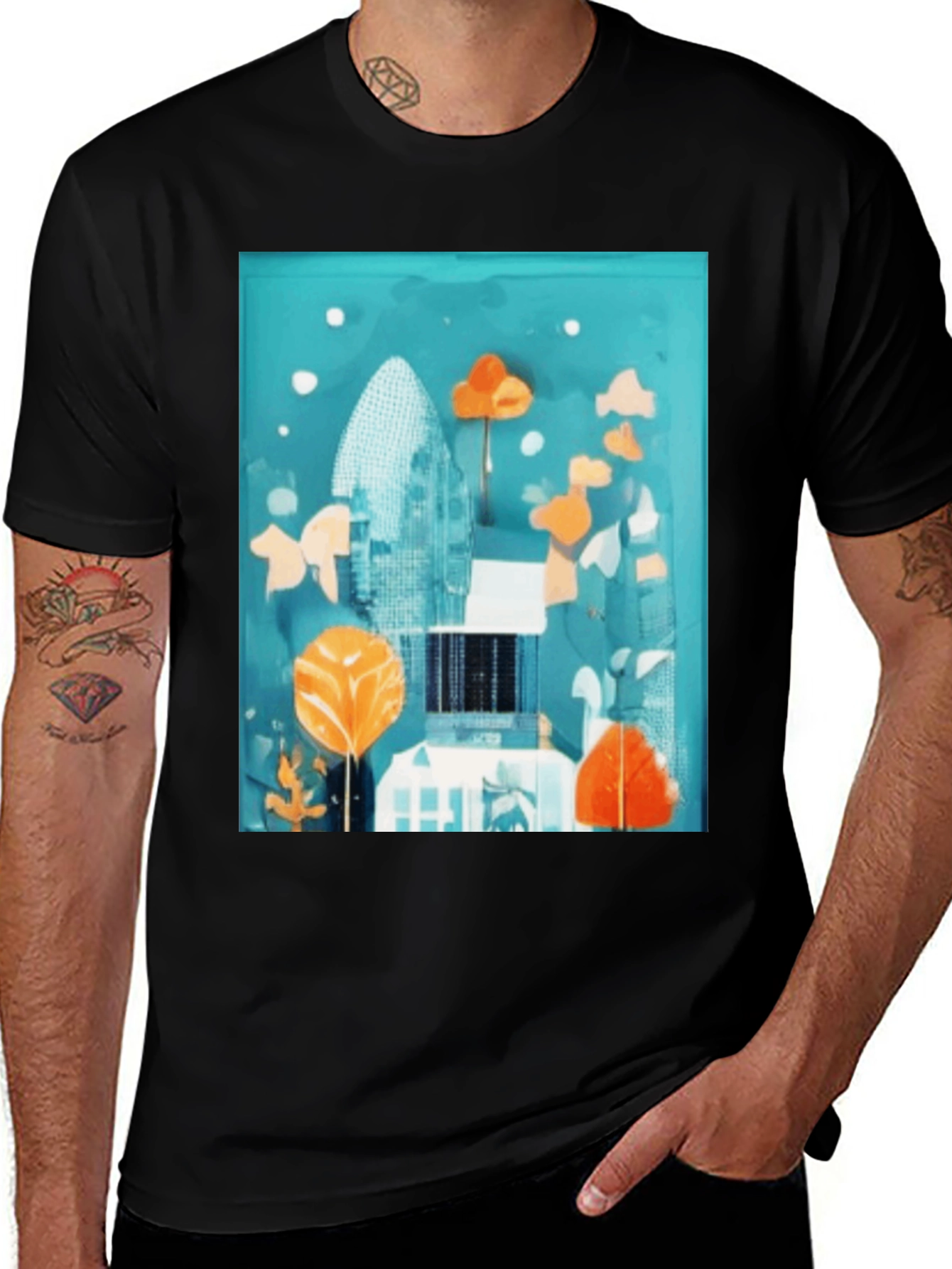 Variant 13 of Urban Art Tee - Cityscape Design