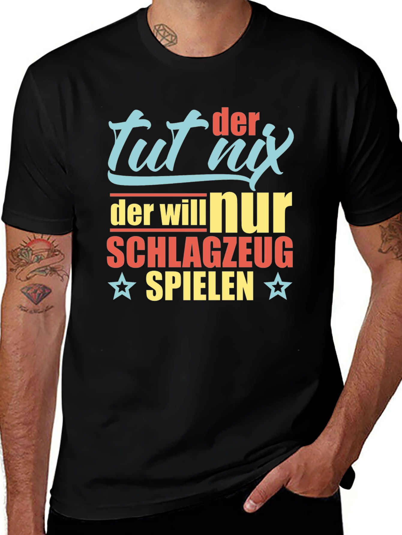 Variant 11 of Tut Nix Drum T-Shirt - Funny German Drummer Tee