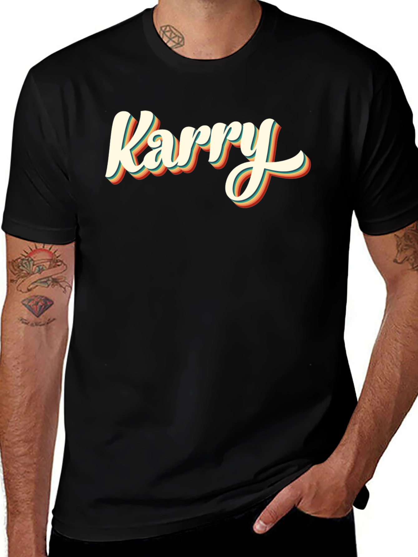 Variant 26 of Retro "Karry" Black T-Shirt