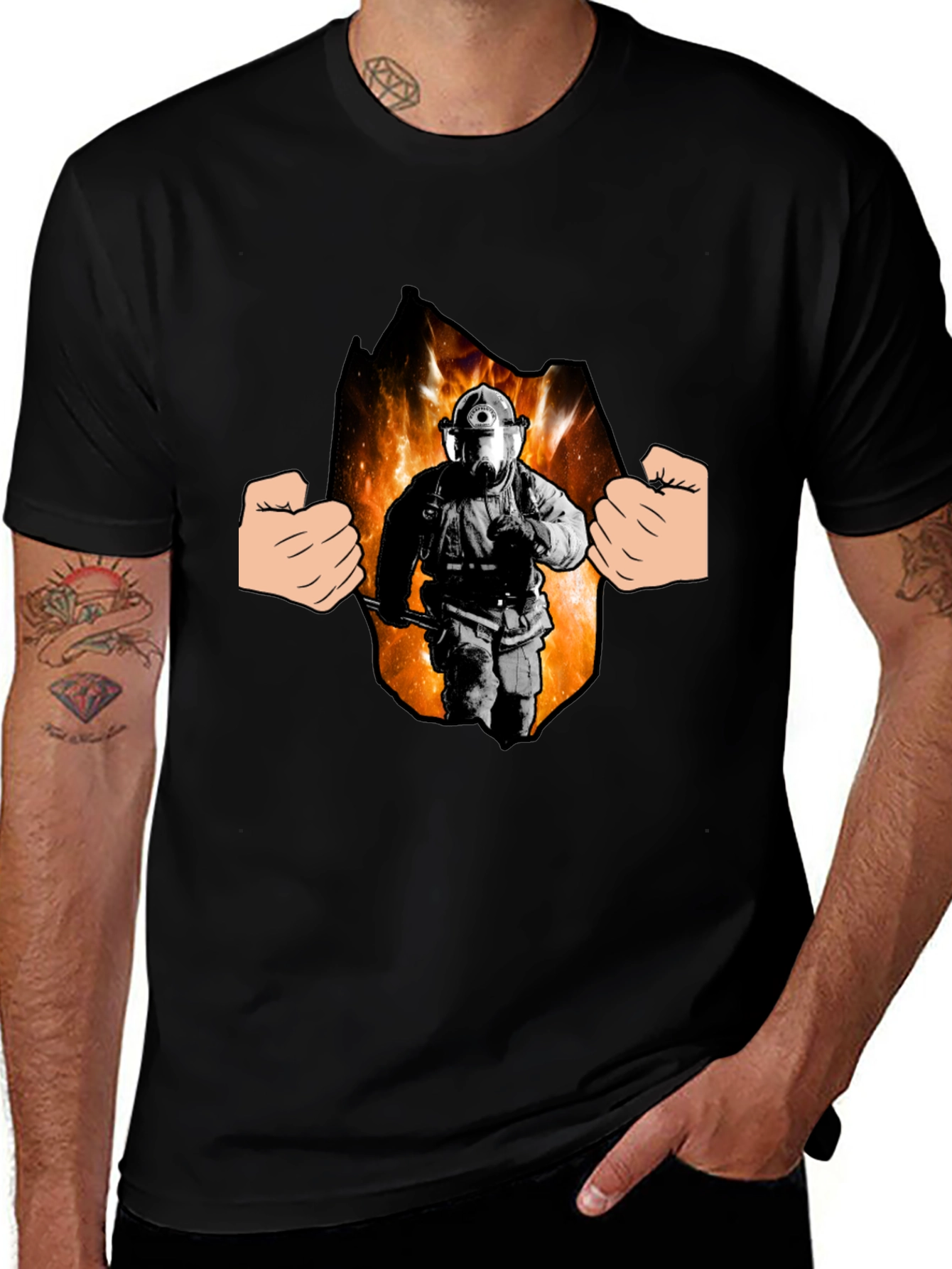 Variant 2 of Firefighter Hero Graphic T-Shirt