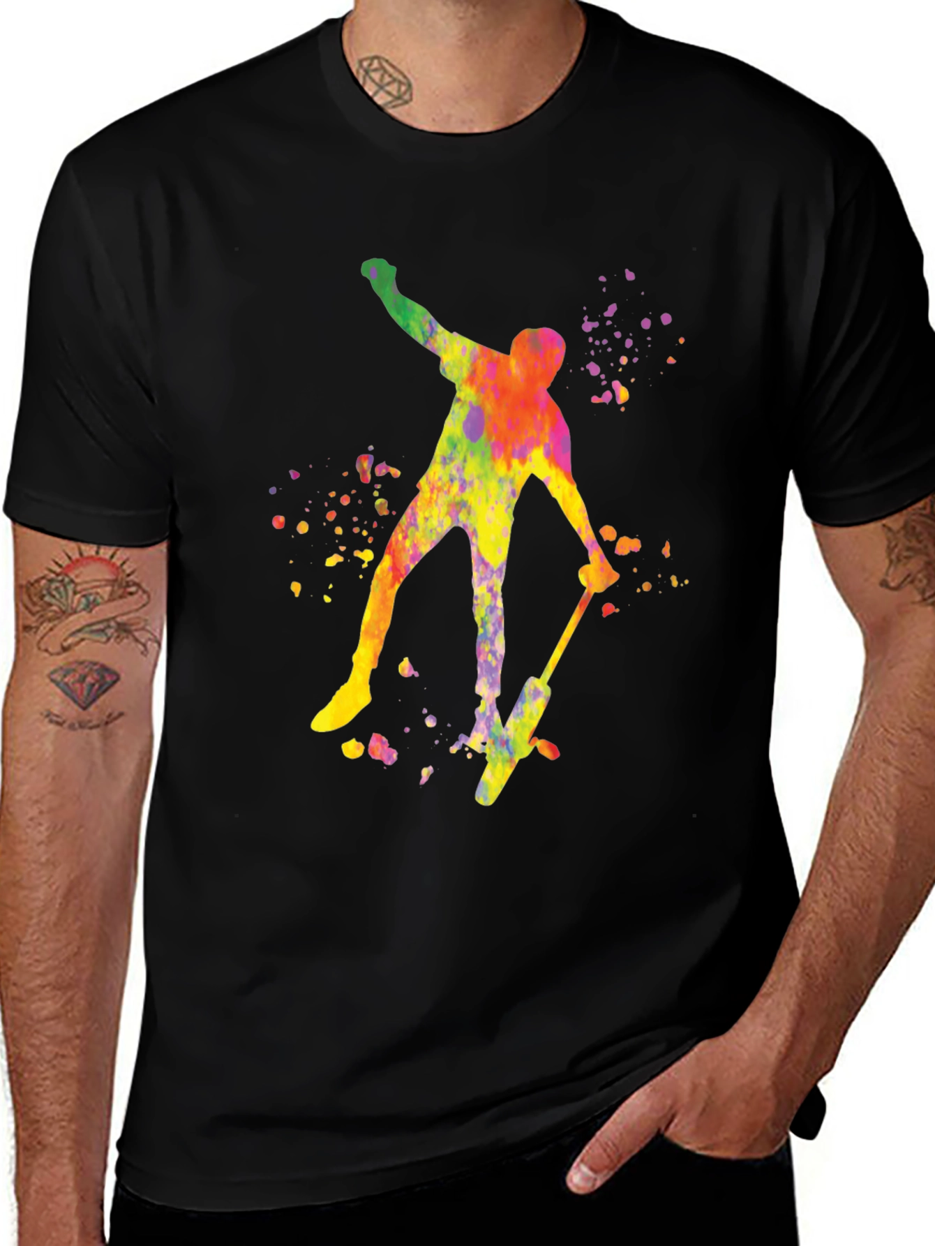 Variant 13 of Watercolor Hockey Player Black T-Shirt
