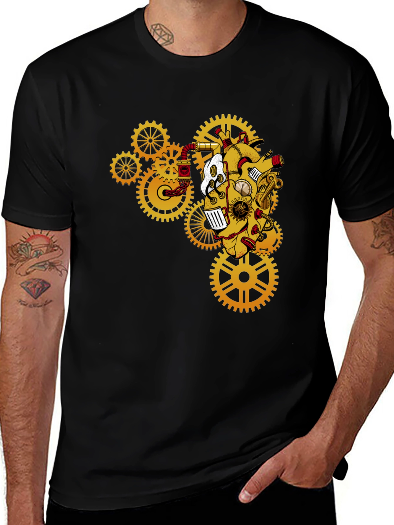 Variant 4 of Steampunk Heart Gear T-Shirt