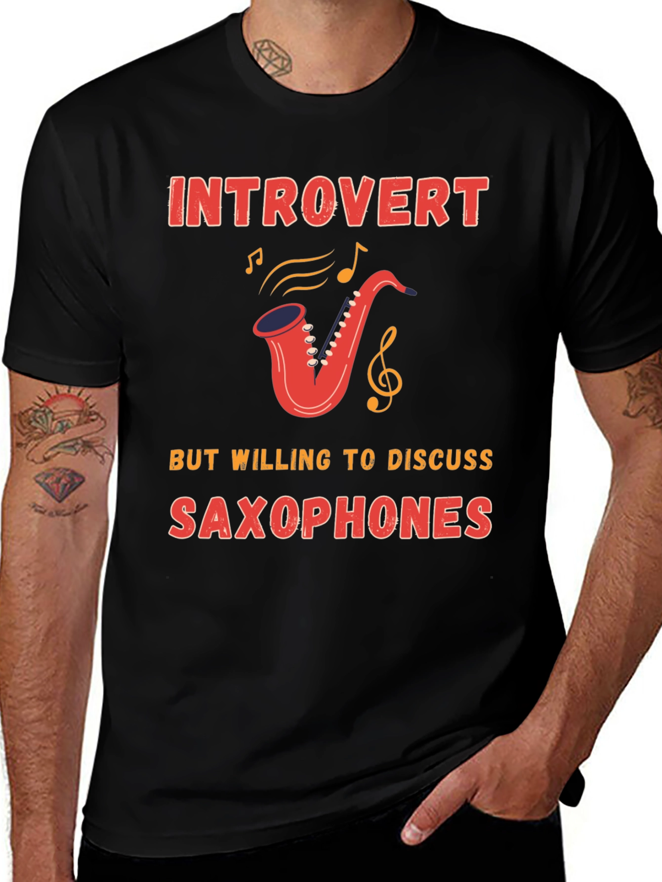 Variant 12 of Introvert Saxophone T-Shirt - Musician Gift
