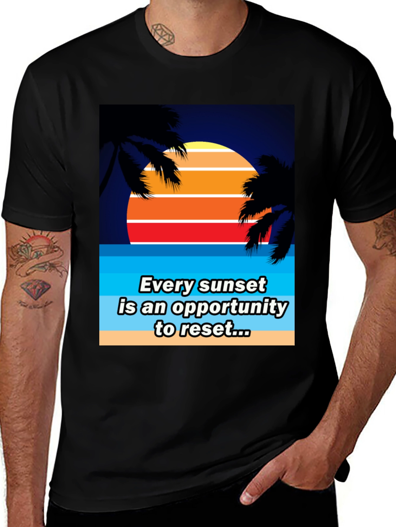 Variant 22 of Sunset Reset Graphic Tee - Beach Vibes