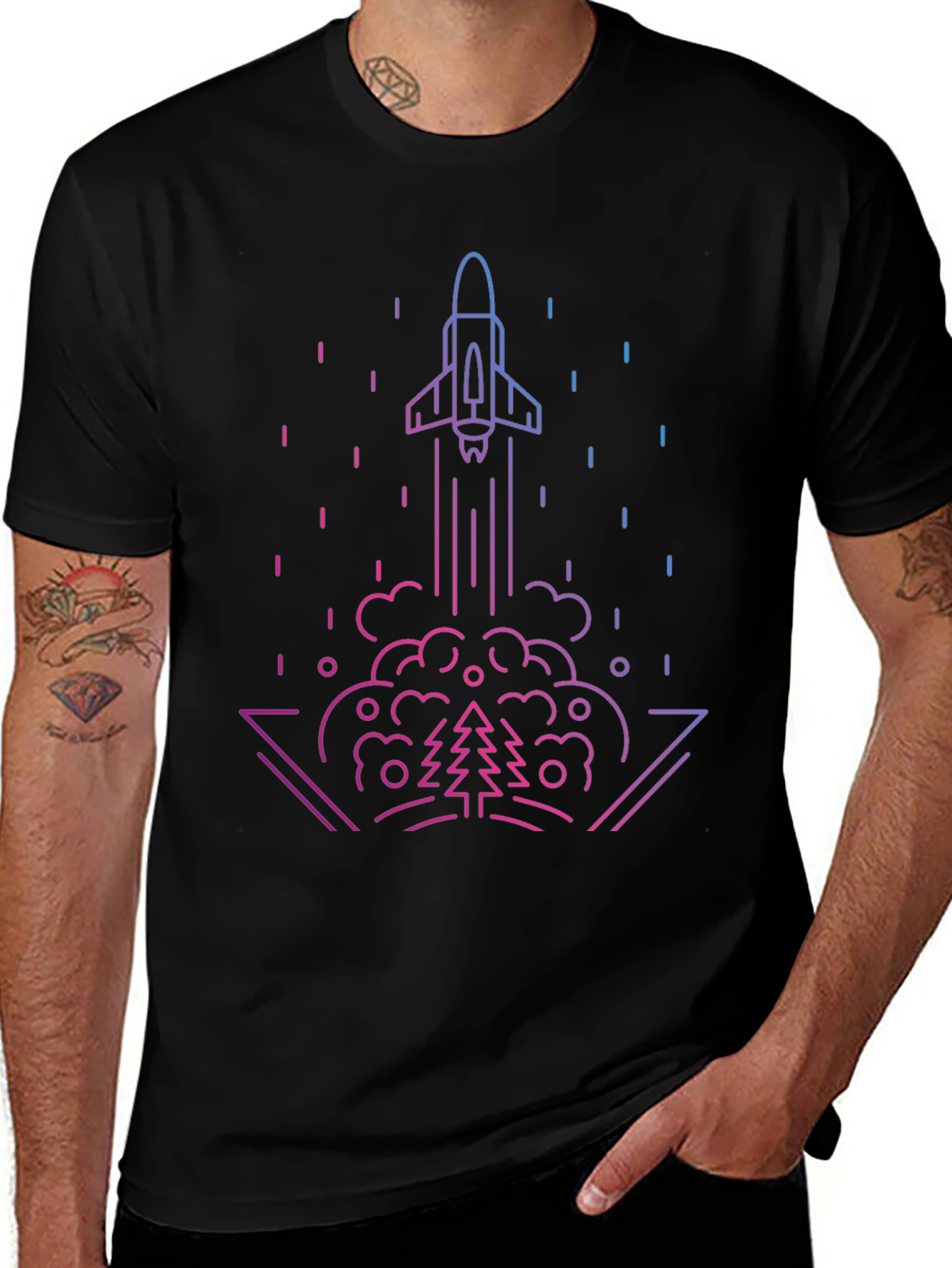 Variant 10 of Rocket Launch Graphic Tee - Gradient Design