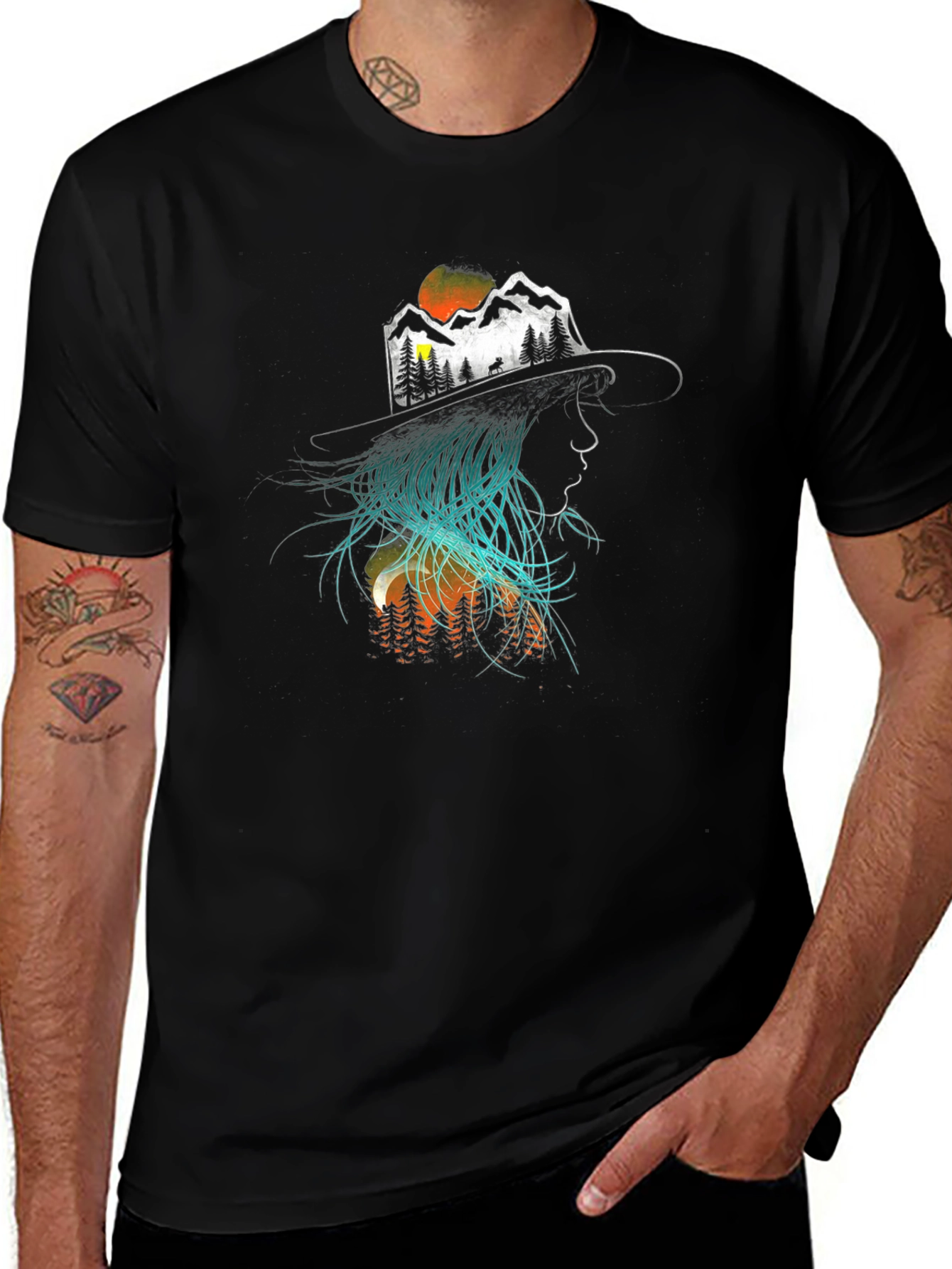 Variant 3 of Nature Woman Graphic Tee - Black T-Shirt