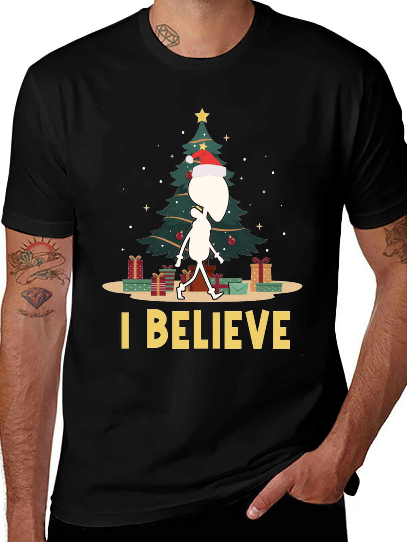 I Believe Alien Christmas T-Shirt
