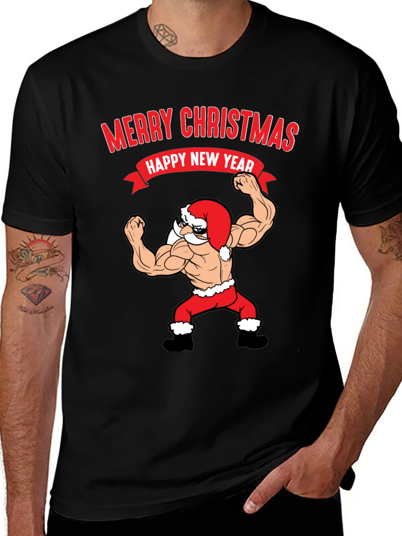 Variant 20 of Funny Muscle Santa Merry Christmas T-Shirt
