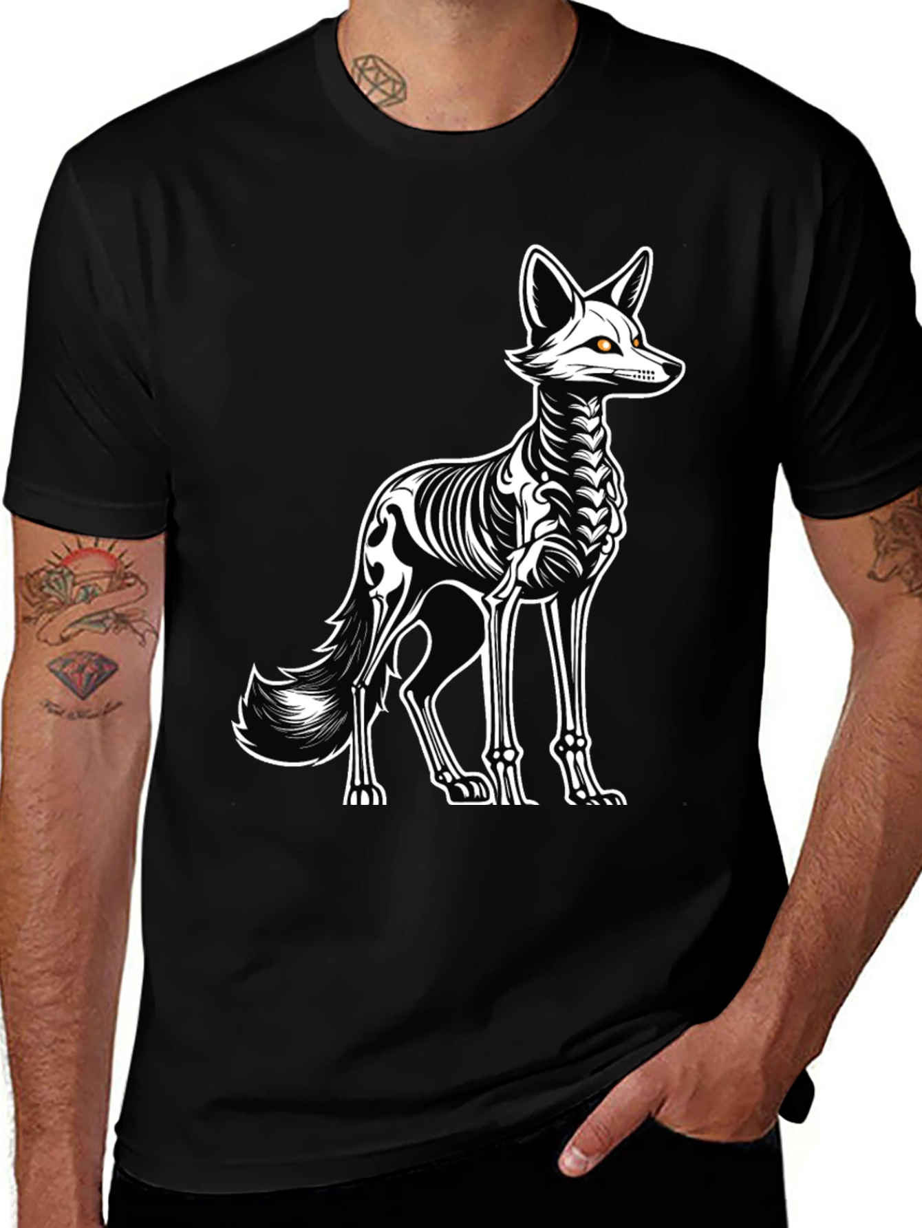 Variant 27 of Skeleton Fox Graphic Tee - Halloween Ready!