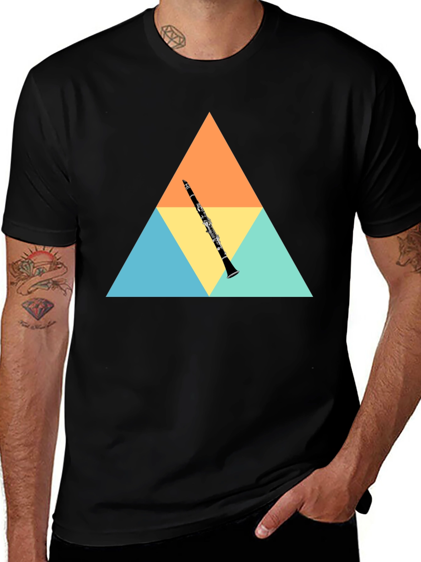 Variant 3 of Clarinet Graphic Tee - Black T-Shirt