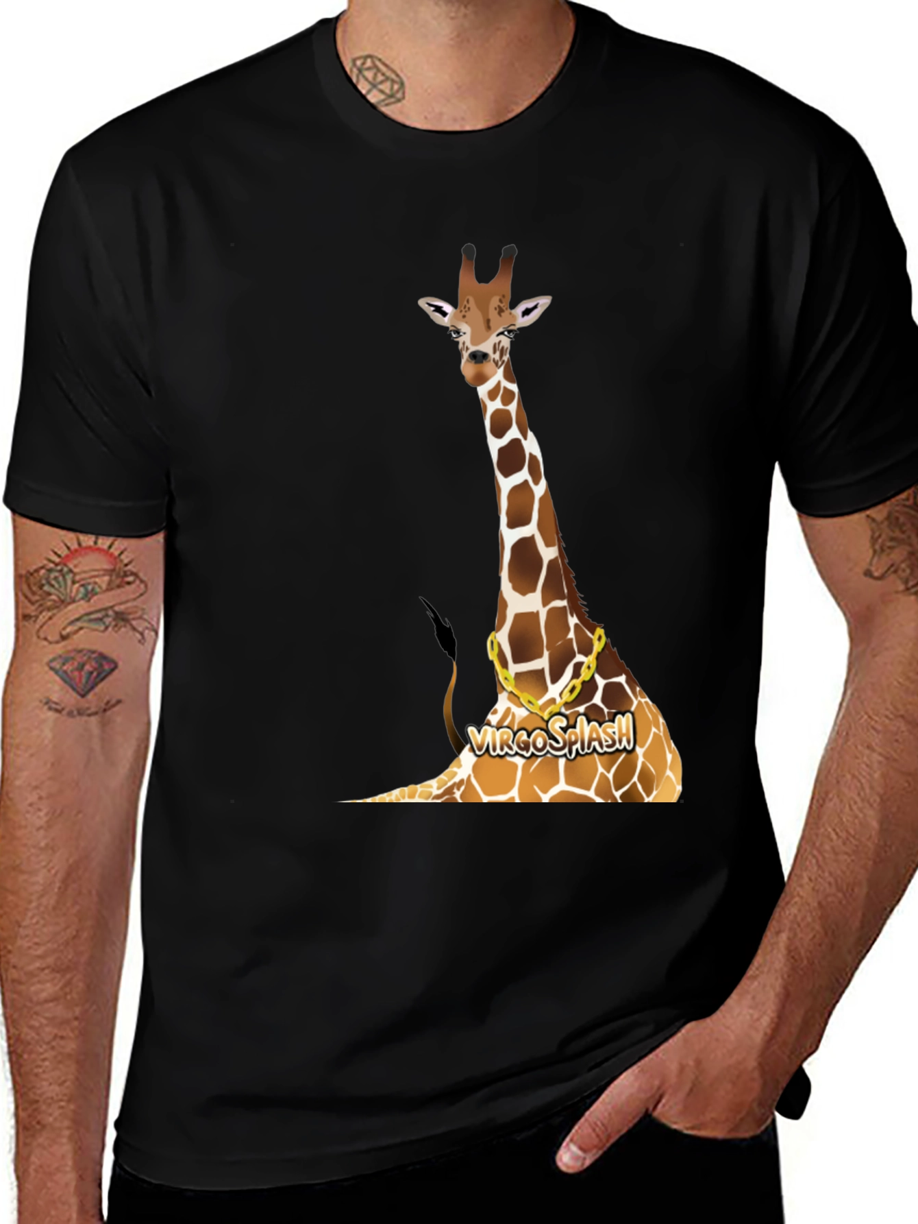 Variant 7 of Giraffe Gold Chain Graphic Tee