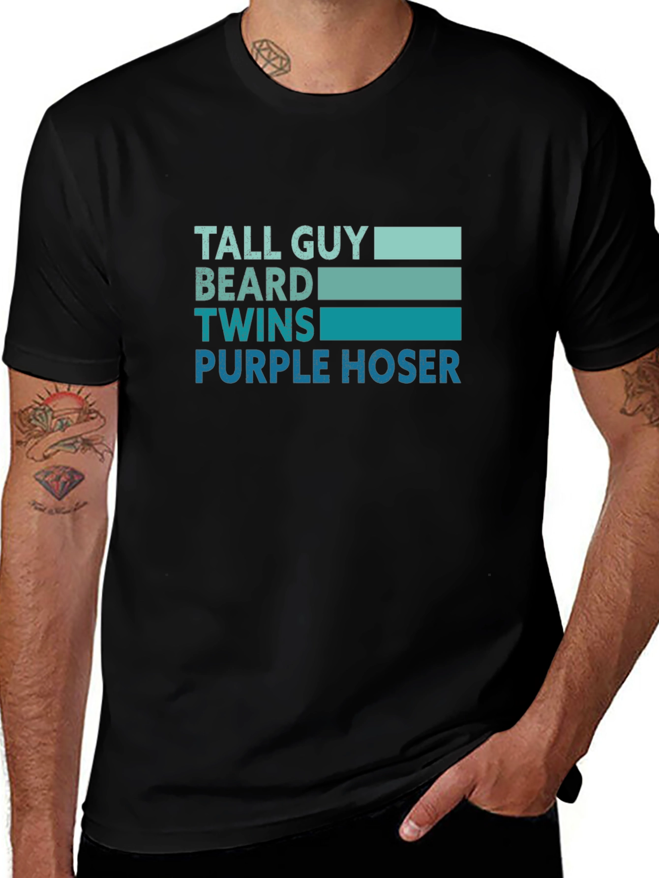 Variant 8 of Tall Guy Beard Twins Purple Hoser Graphic Tee