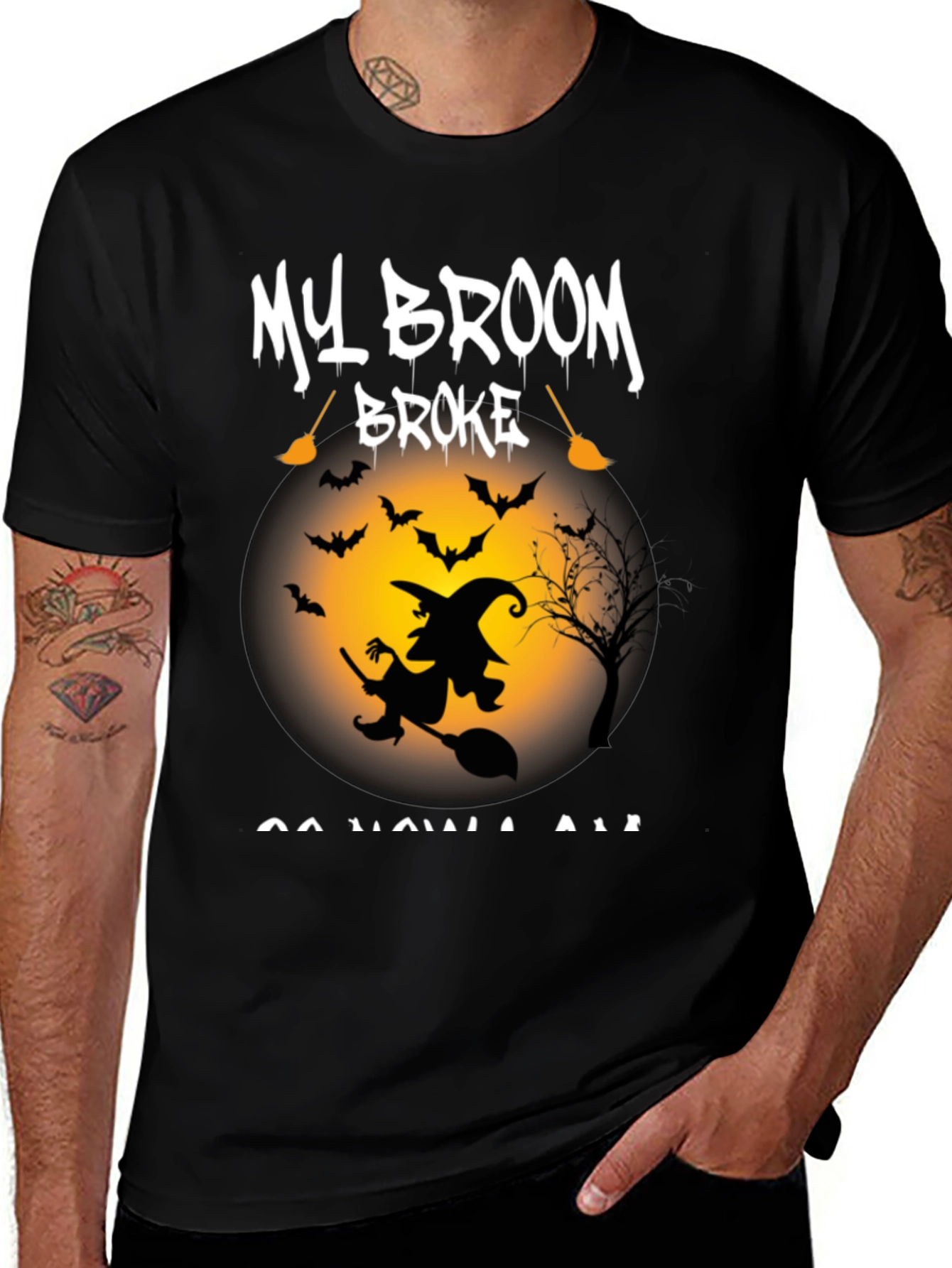 My Broom Broke T-Shirt - Halloween Witch Tee